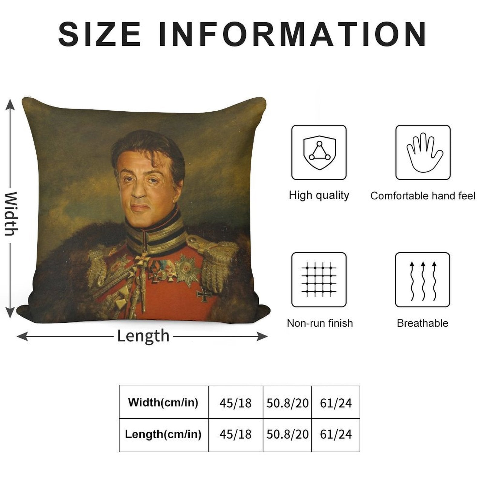 Sylvester Stallone - Replaceface Soft High-Density Material Throw Pillow