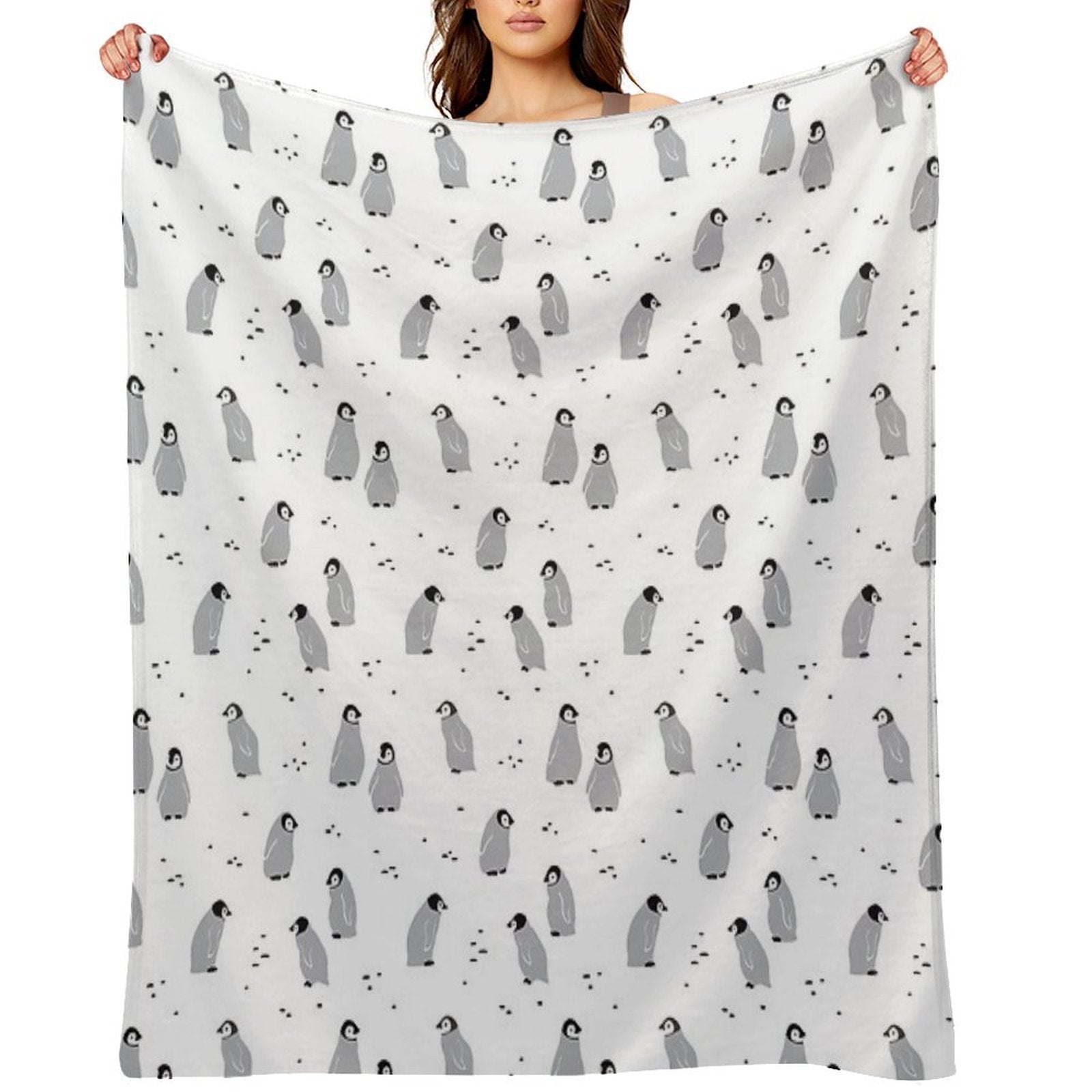 Baby Emperor Penguin Chicks Easy Care Throw Blanket