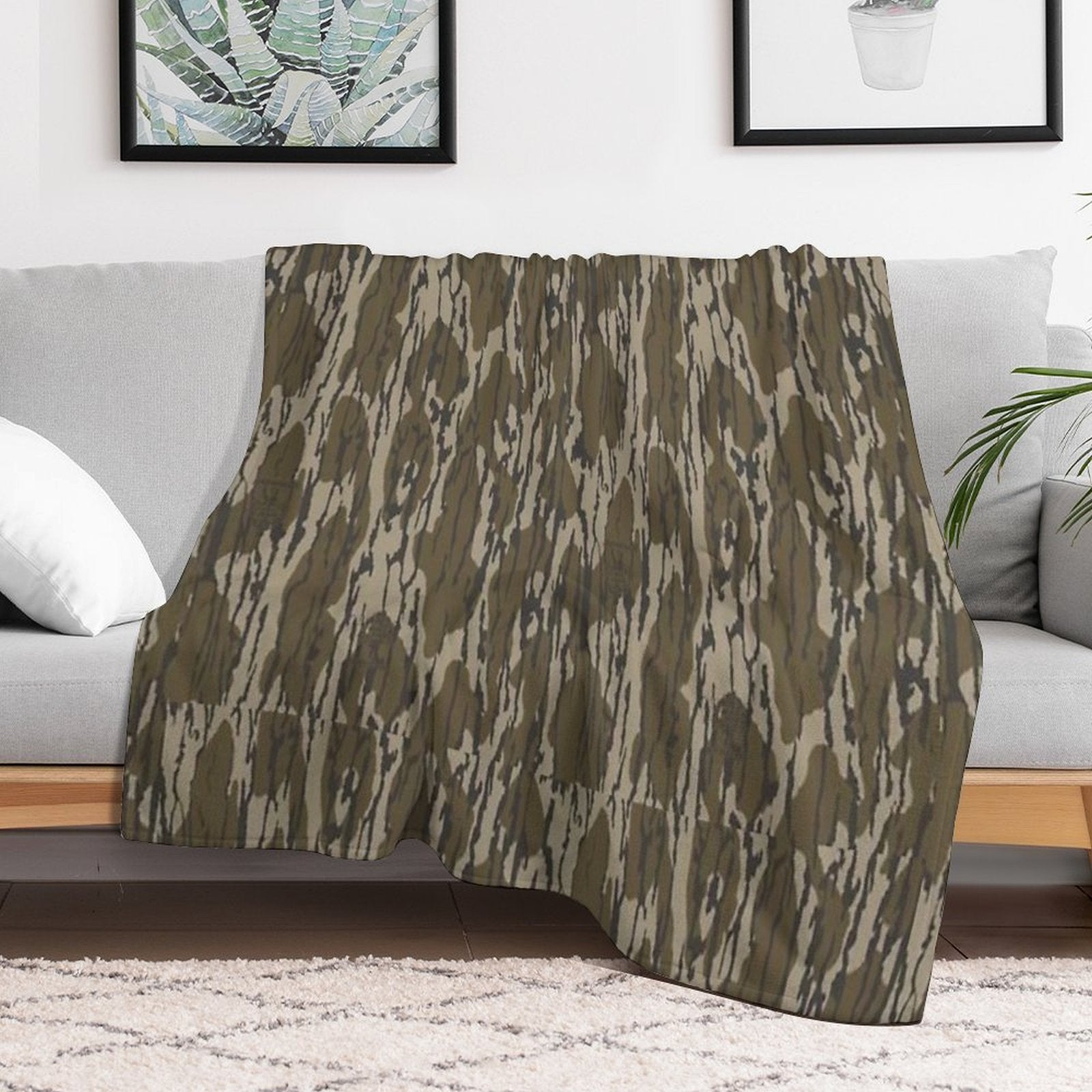 Everything Bottom Lands Camo Durable Throw Blanket