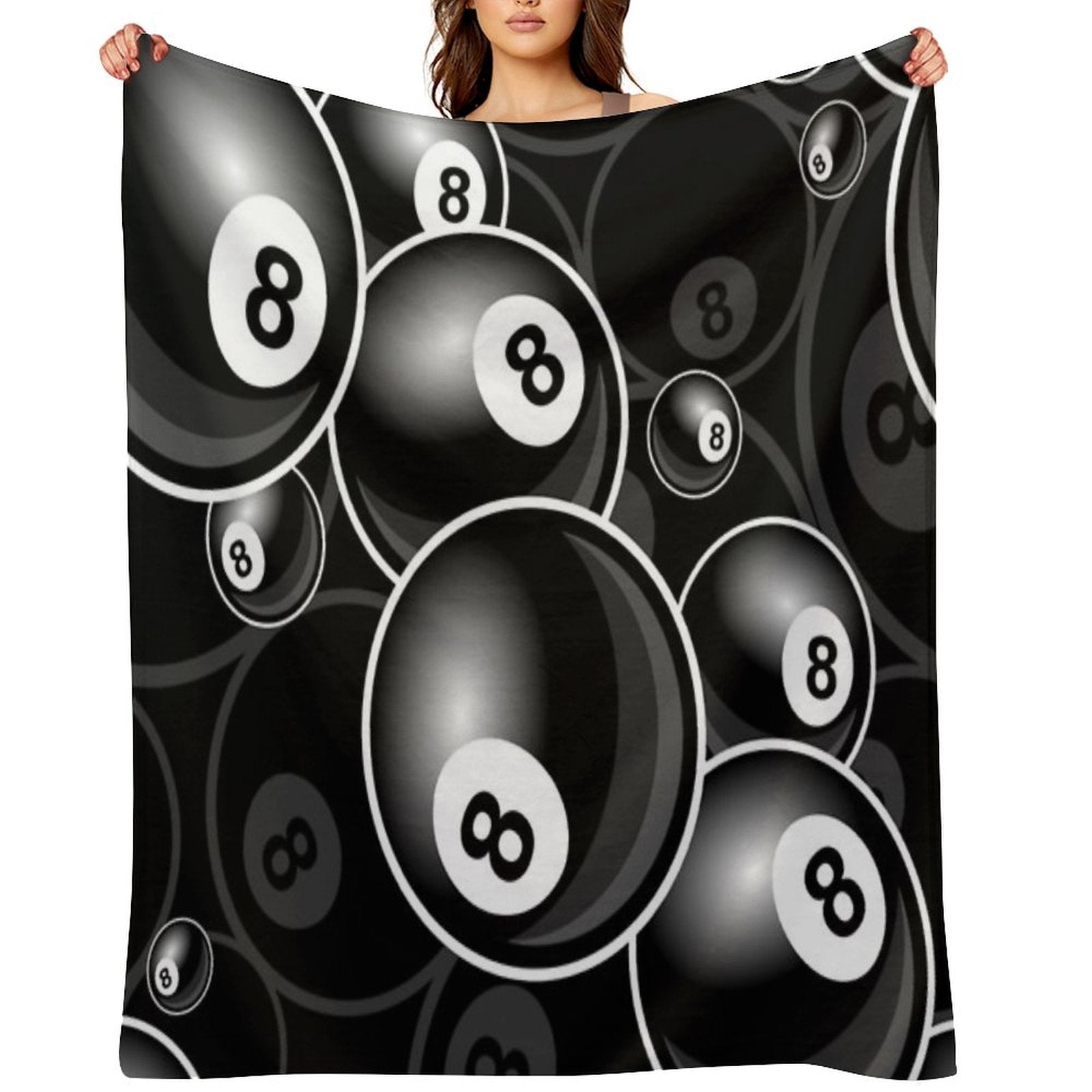 Billiards Black 8 Ball 8-Ball Black And White Comfort Throw Blanket