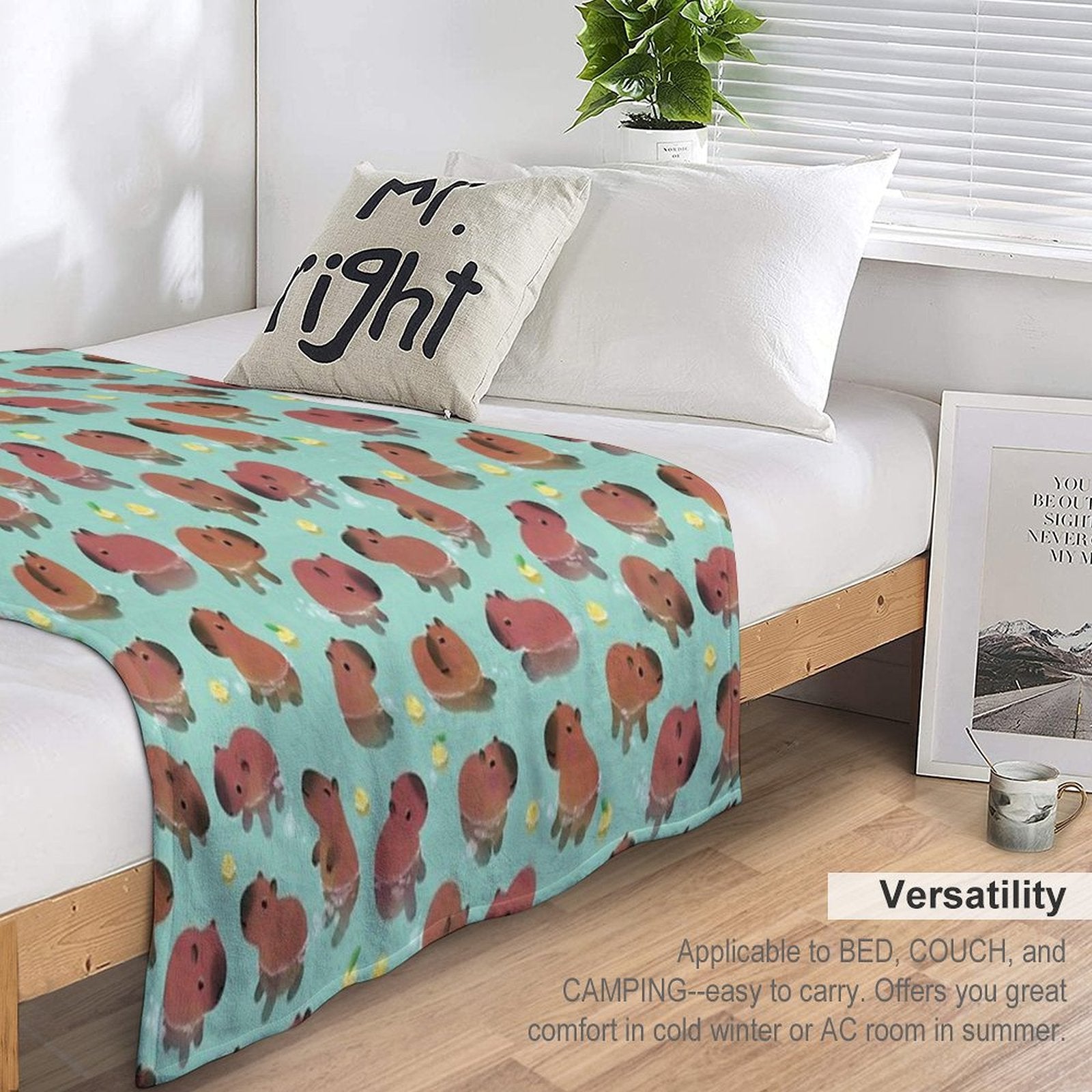 Capybath Time Versatility Throw Blanket