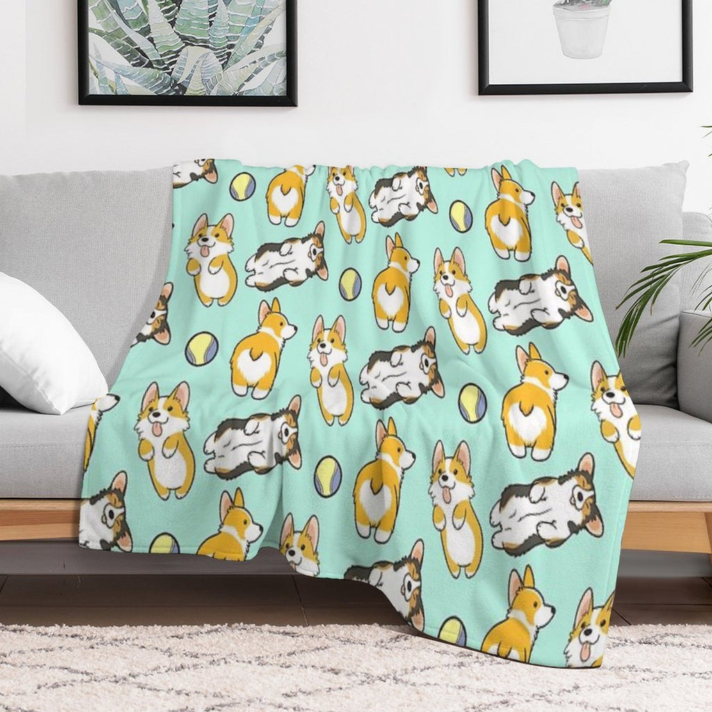 Corgi Set Eco-conscious Throw Blanket