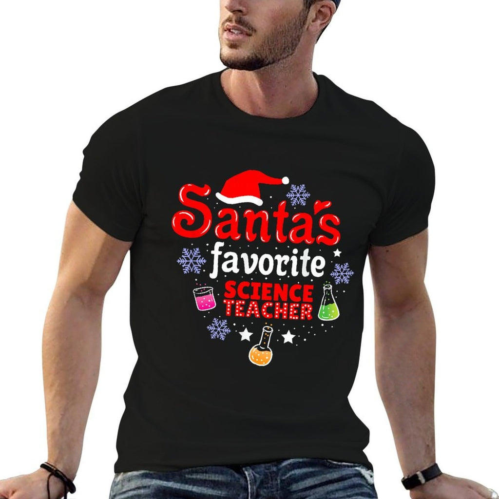 Santas Favorite Science Teacher Christmas  Trendy Pattern T-Shirt