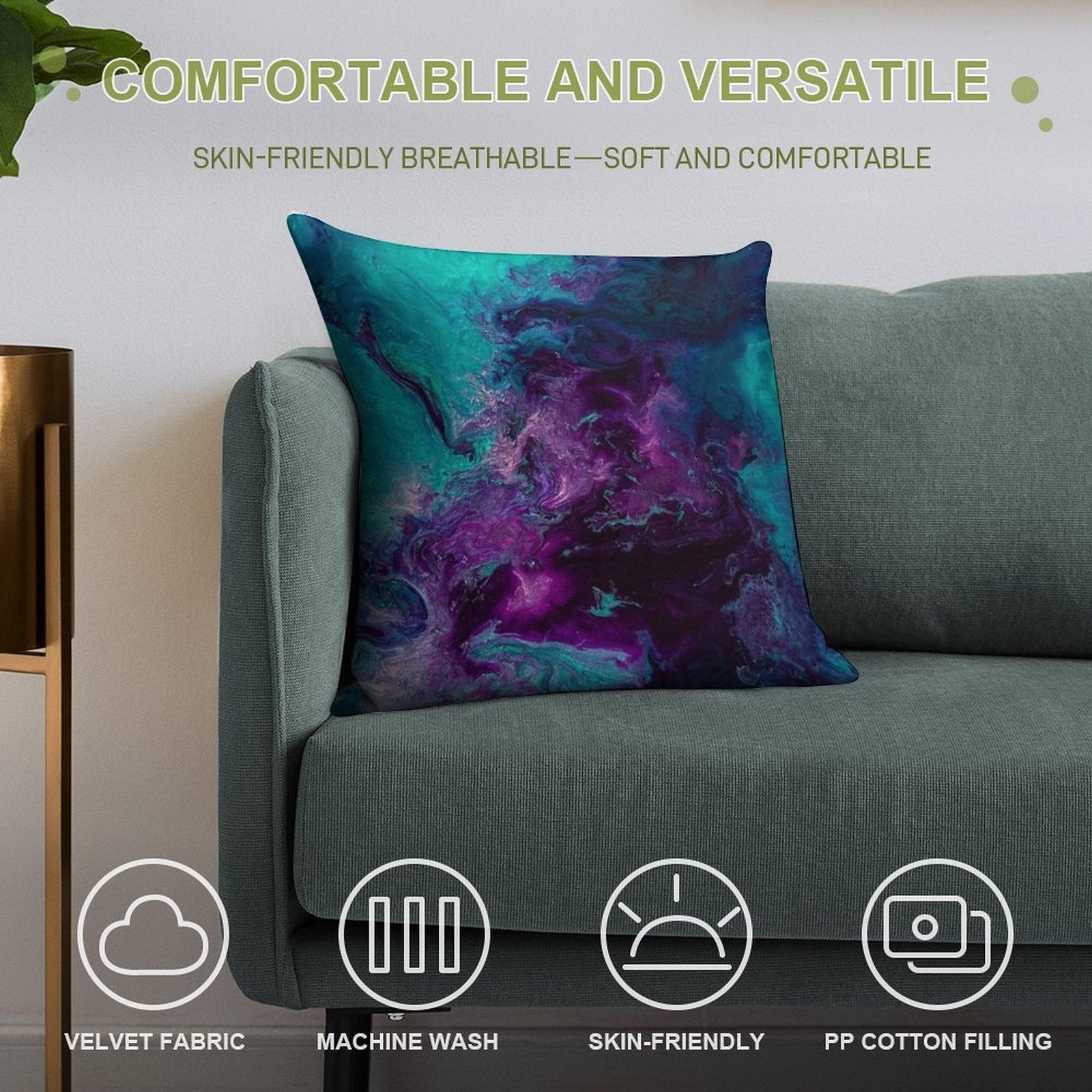 Nebulous Soft Fade-Resistant Throw Pillow