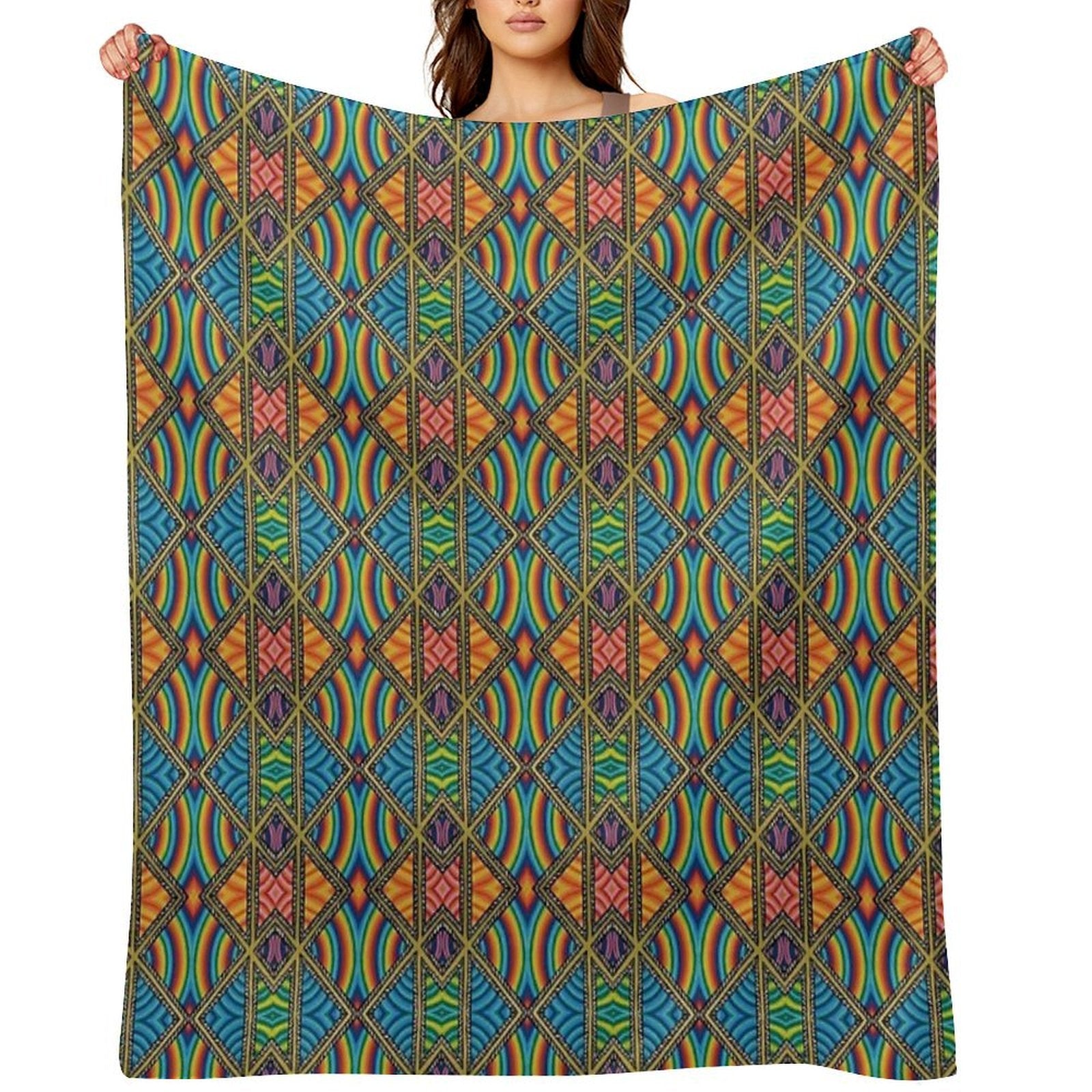 Technicolor Kaleidoscope Comfort Throw Blanket