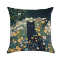 Cat in Klimt Garden Inspiration Soft Gift Ready Throw Pillow