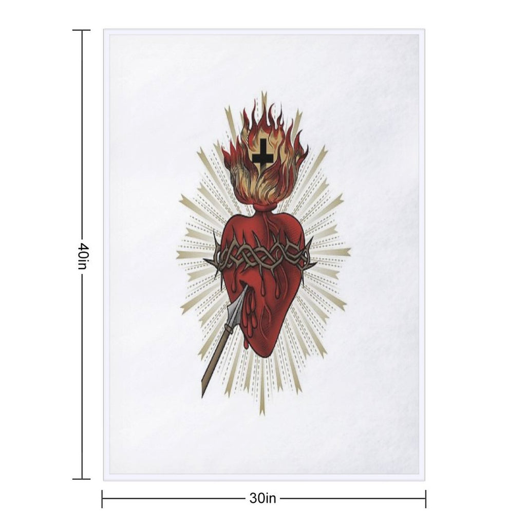 Sacred Heart of Jesus Christ Sustainable Throw Blanket