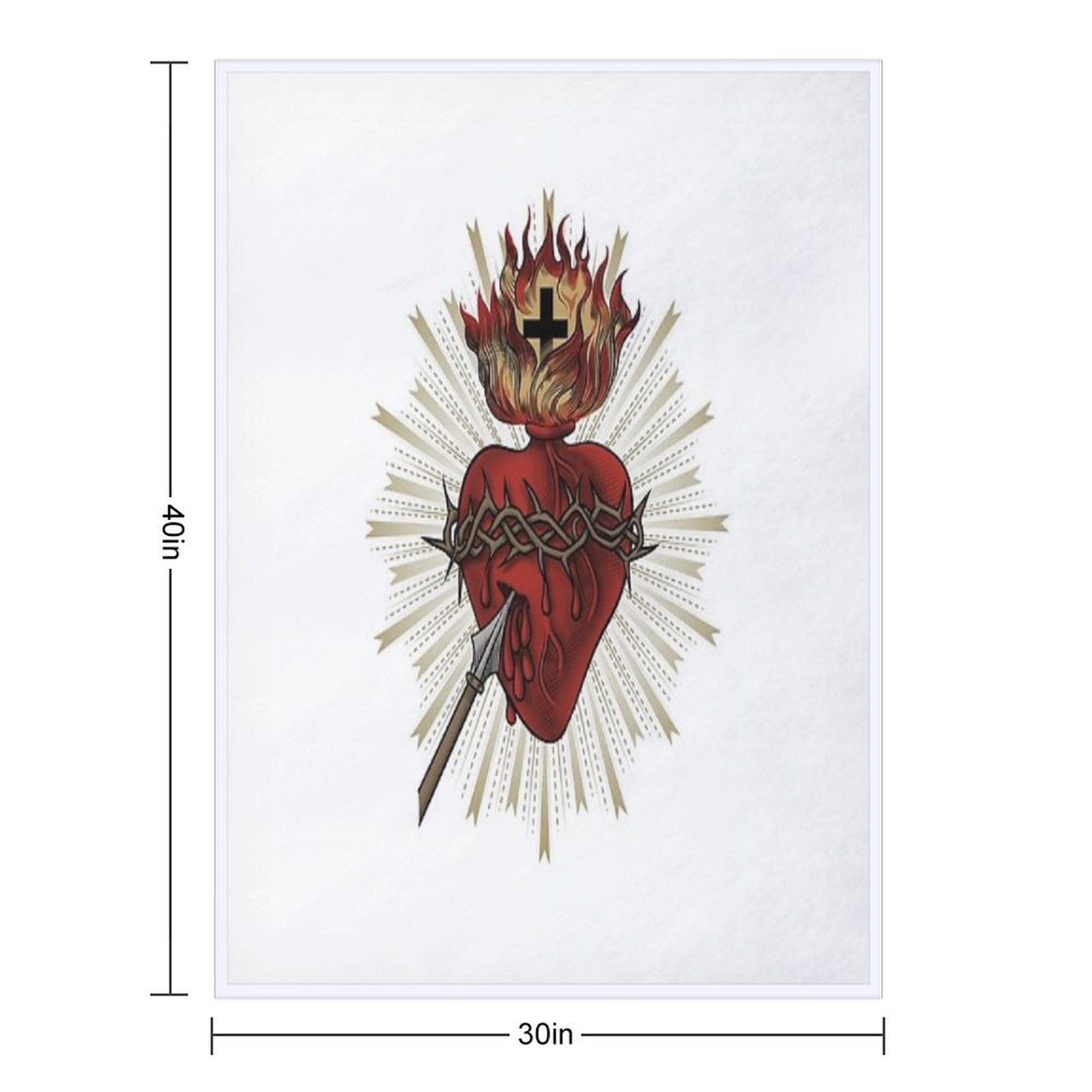 Sacred Heart of Jesus Christ Sustainable Throw Blanket