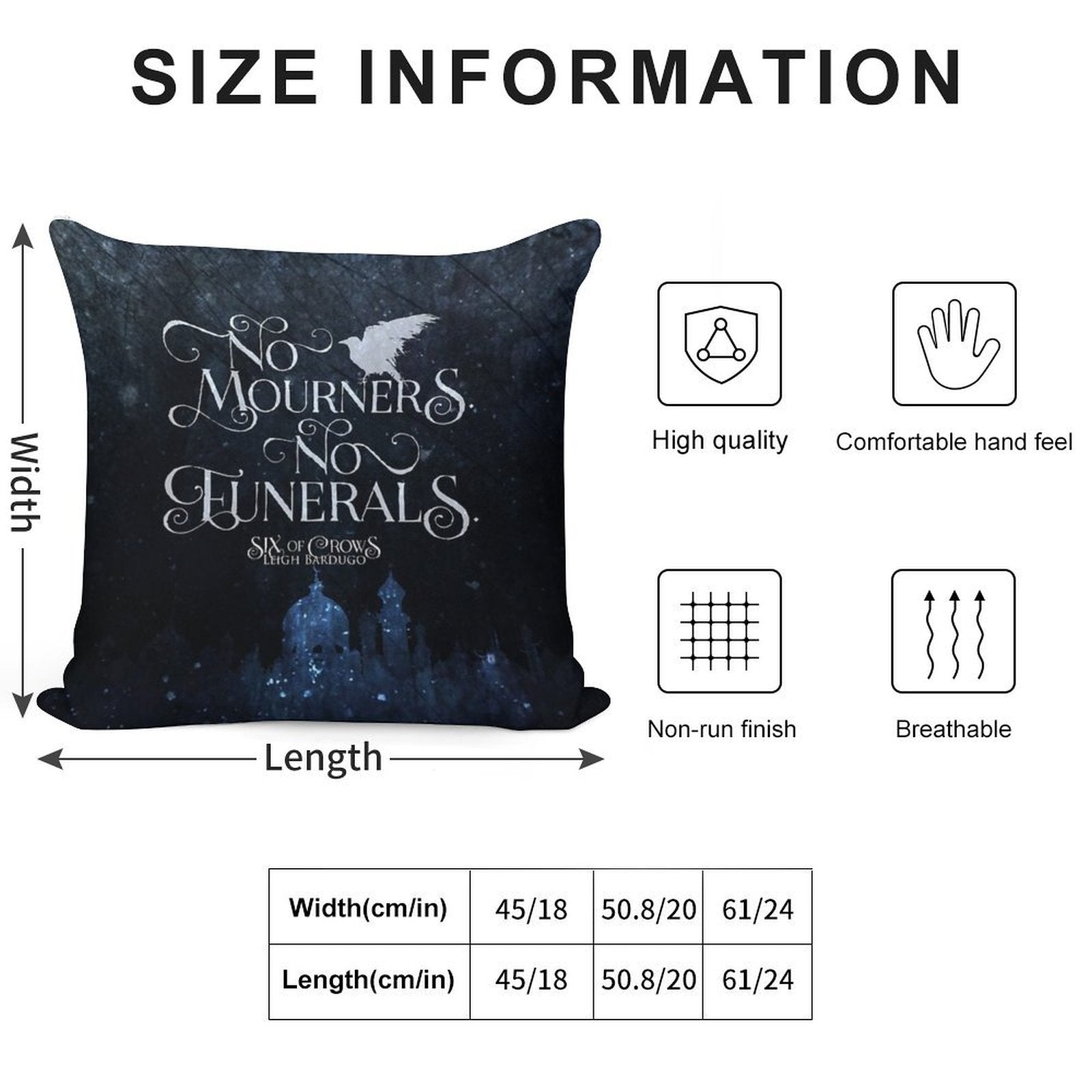 Six of Crows, No Mourners No Funerals, Kaz Brekker Soft Luxury Feel Throw Pillow
