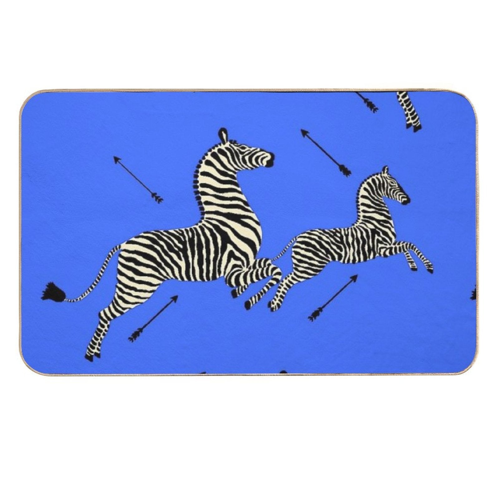 The Tenenbaums Zebra! Royal Blue  Easy To Clean Bath Mat