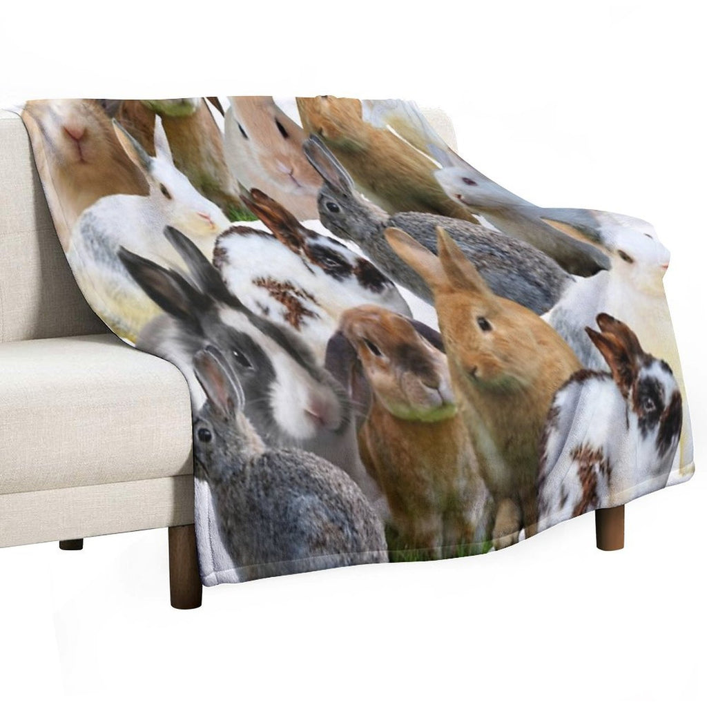 Cute Rabbitsbunnies Wrinkle-free Throw Blanket