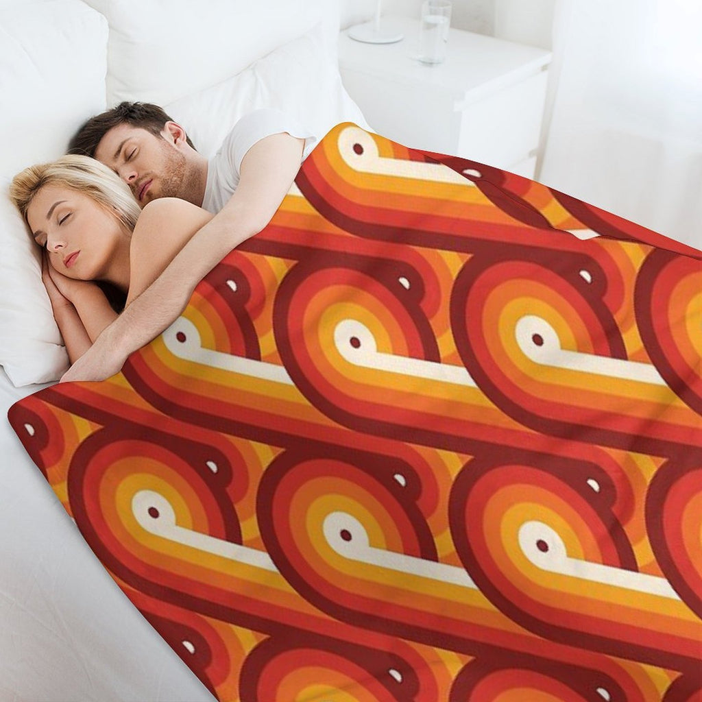 Disco Circles Geometric Pattern – “The Rogue” Palette Lightweight Throw Blanket