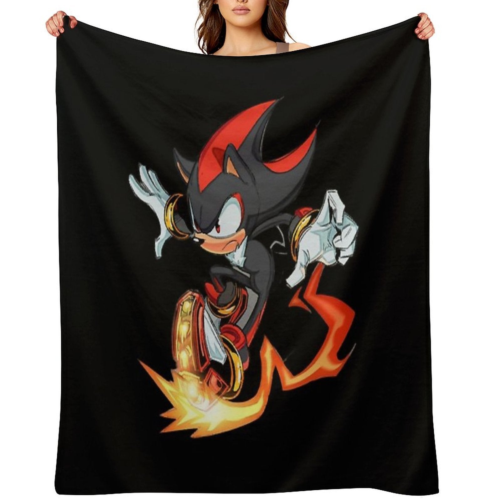 Shadow The Hedgehog Fire Velvety-soft Throw Blanket