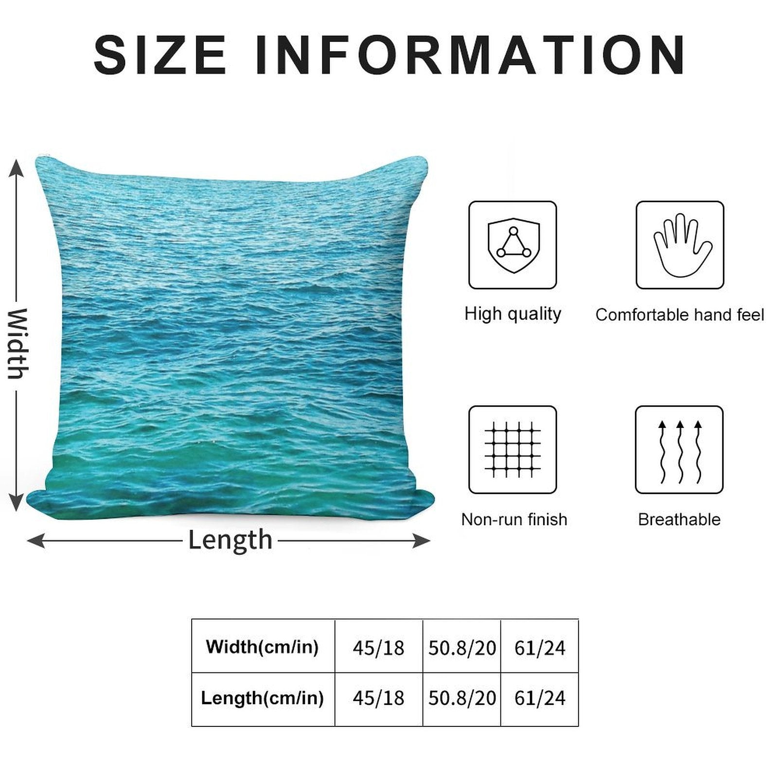 Turquoise Ocean Soft Gift Ready Throw Pillow