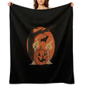 Vintage Pumpkin Scene Halloween Compact Throw Blanket