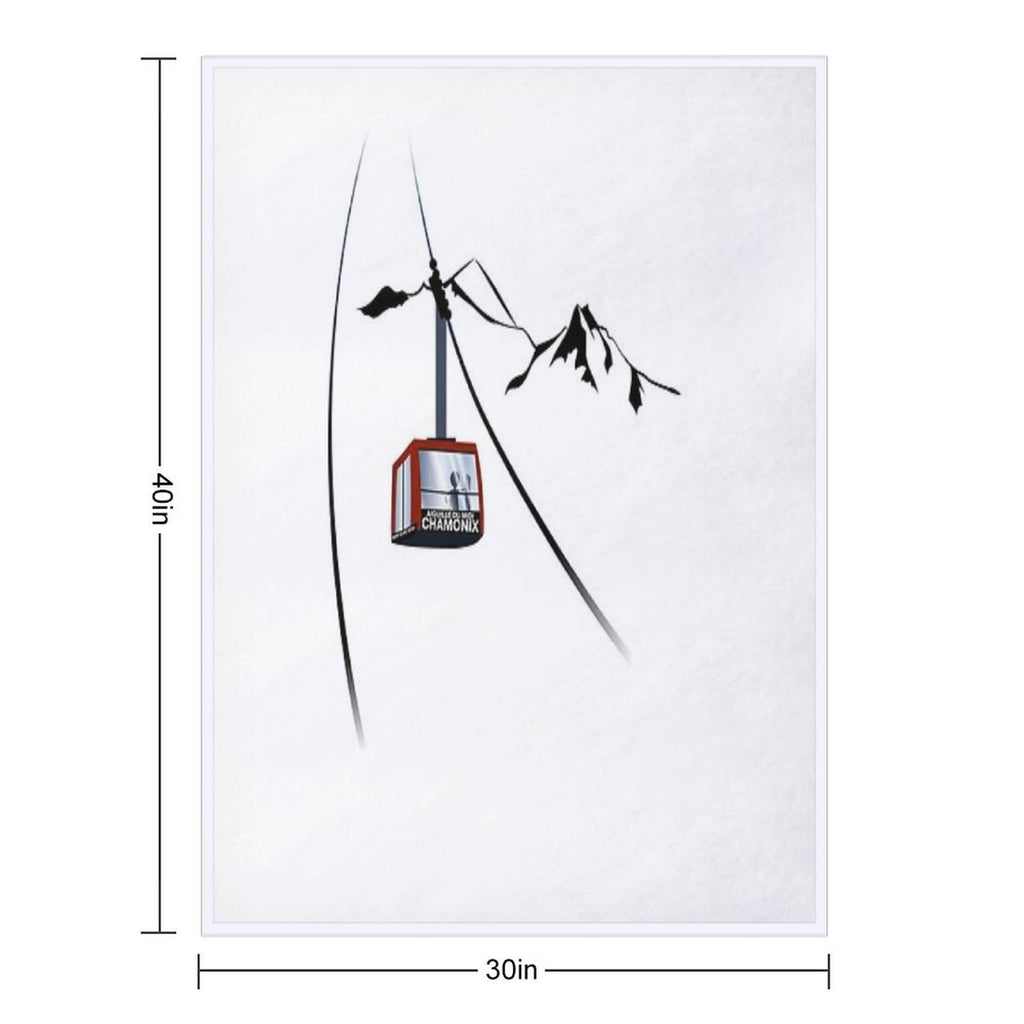 Chamonix Aiguille Du Midi Cable Car Mountain Leewarddesign Machine-washable Throw Blanket
