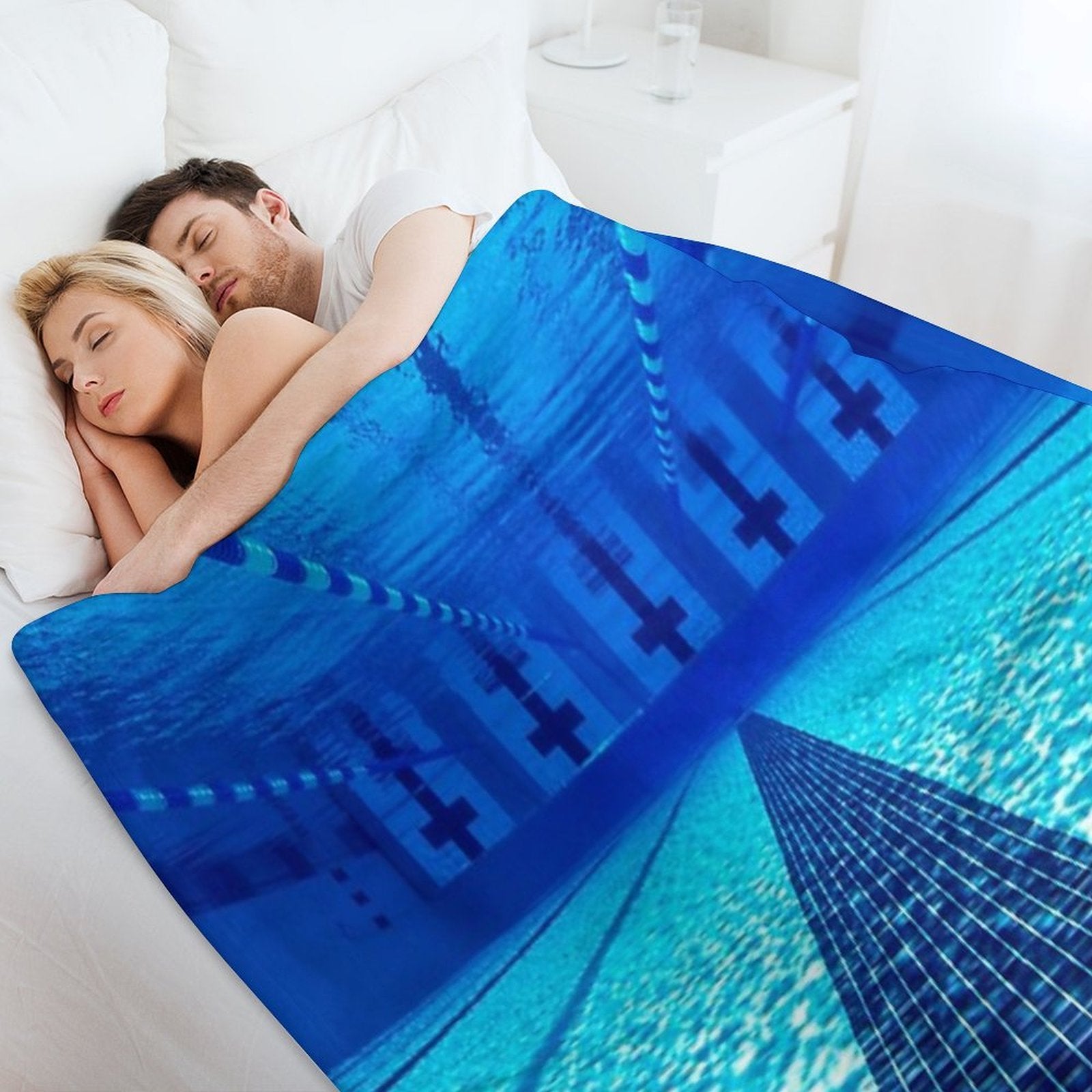 Beautiful Underwater Pool View - Swimming Pool Photography Premium Throw Blanket