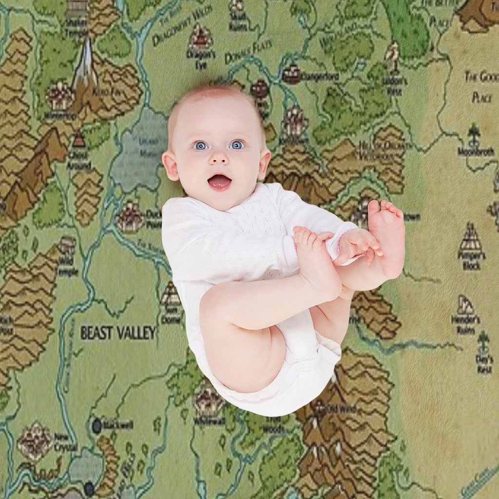 Dragon Pass And Prax Map by Darya Makarava Eco-conscious Throw Blanket