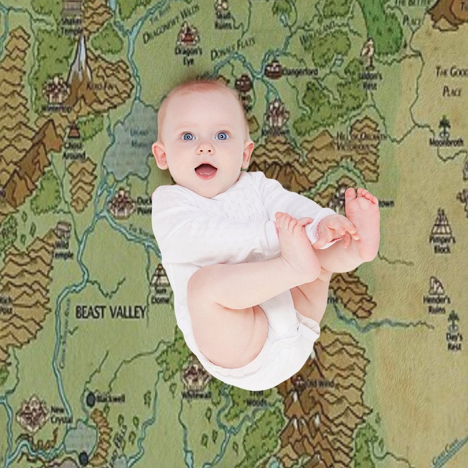 Dragon Pass And Prax Map by Darya Makarava Eco-conscious Throw Blanket