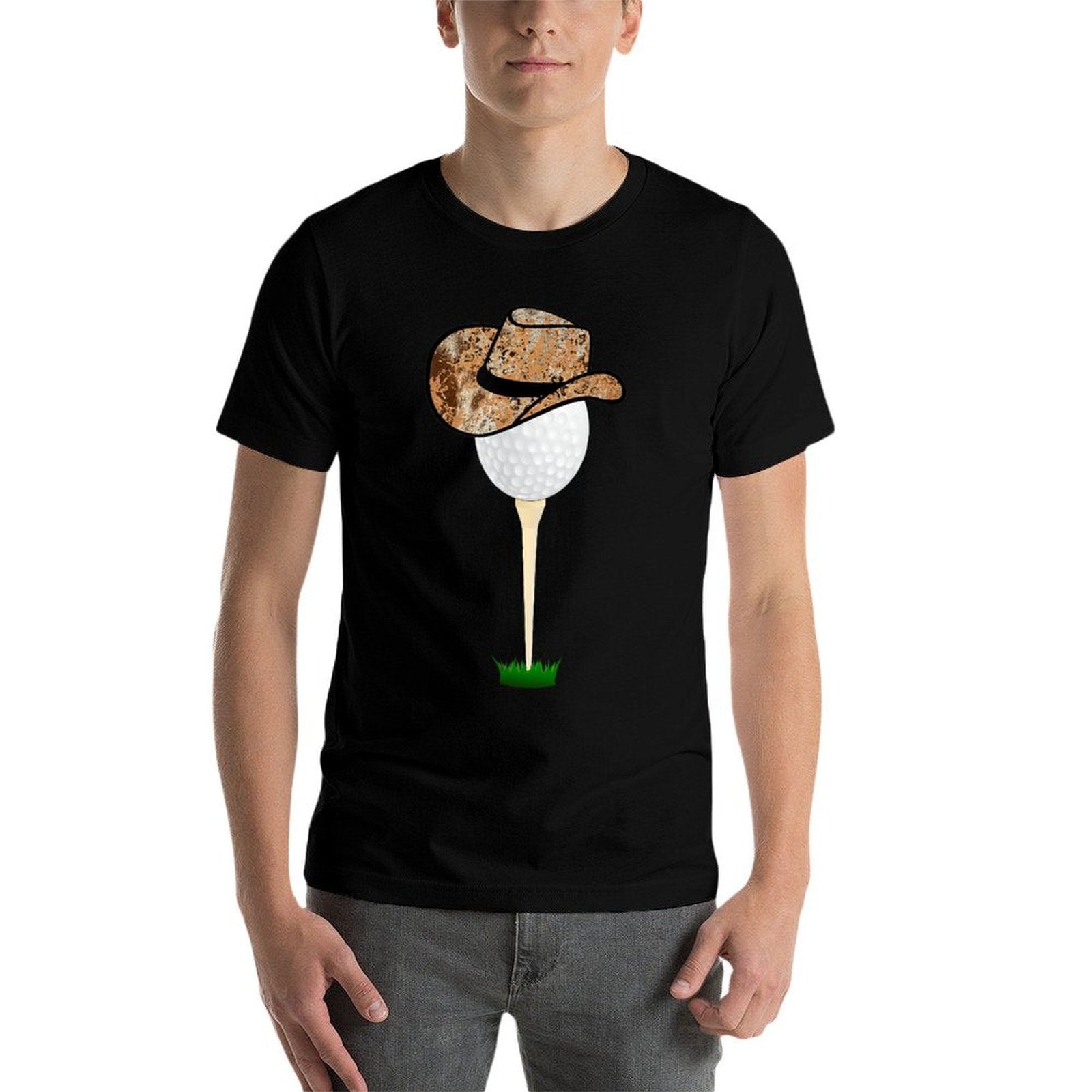 Funny Golfing Cowboy Apparel Holiday Golf Ball  Fade-proof Color T-Shirt