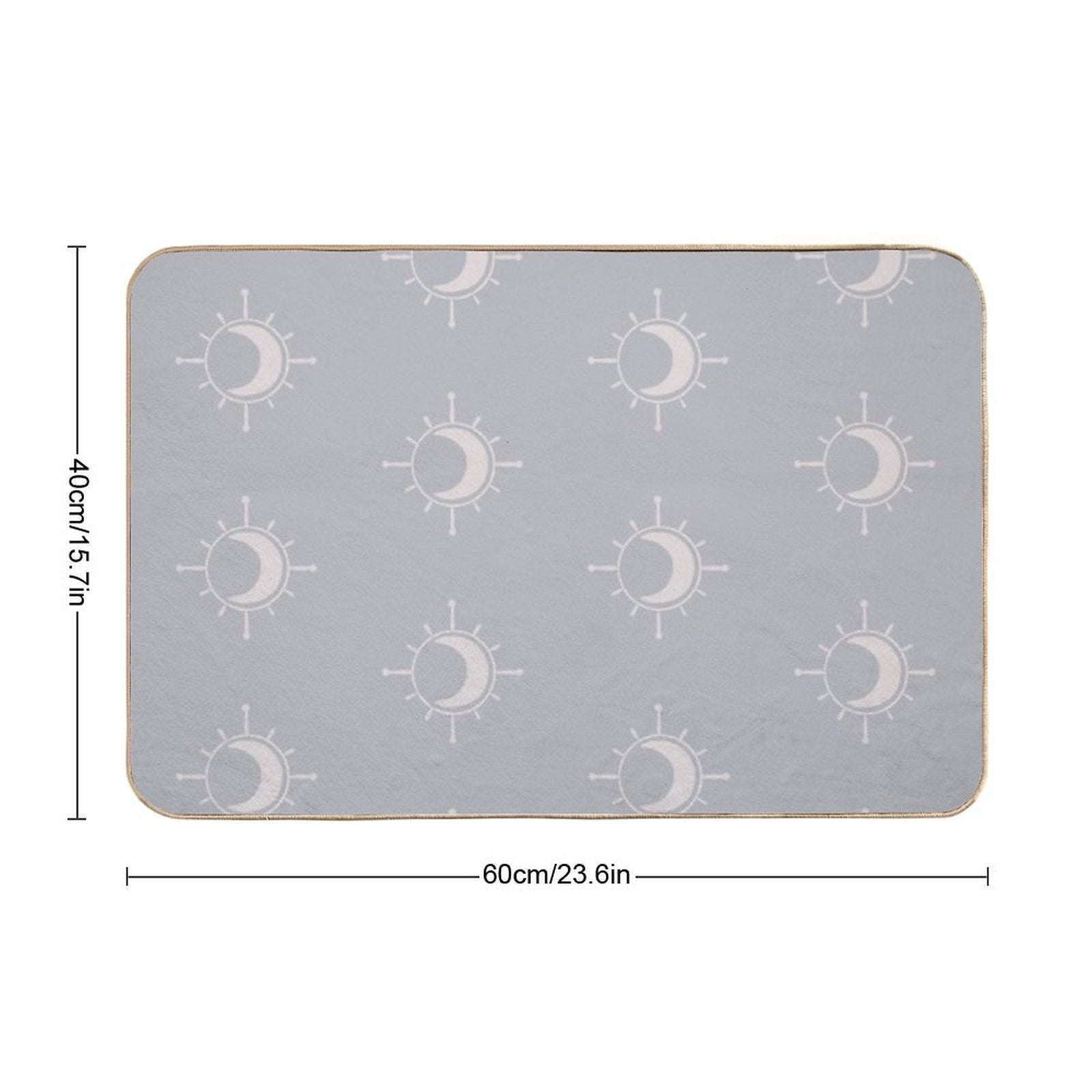 Cosmic Sun And Moon Design Soft Aesthetic In Muted Colors Stone Blue  Anti-Trip Bath Mat