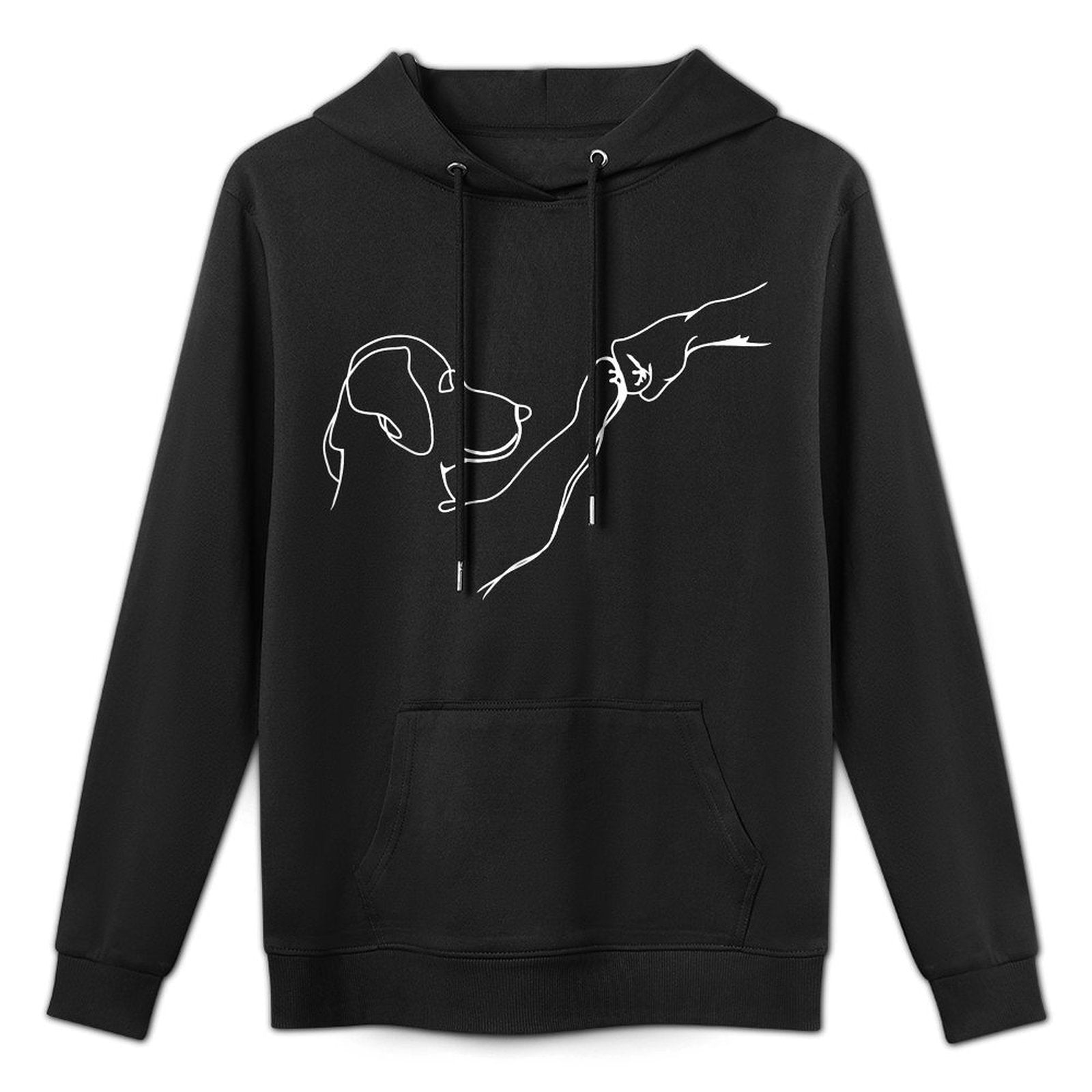 Dog And People Punch Hand Dog Man Friendship Bump Dogs Paw Pilling-Resistant Hoodie
