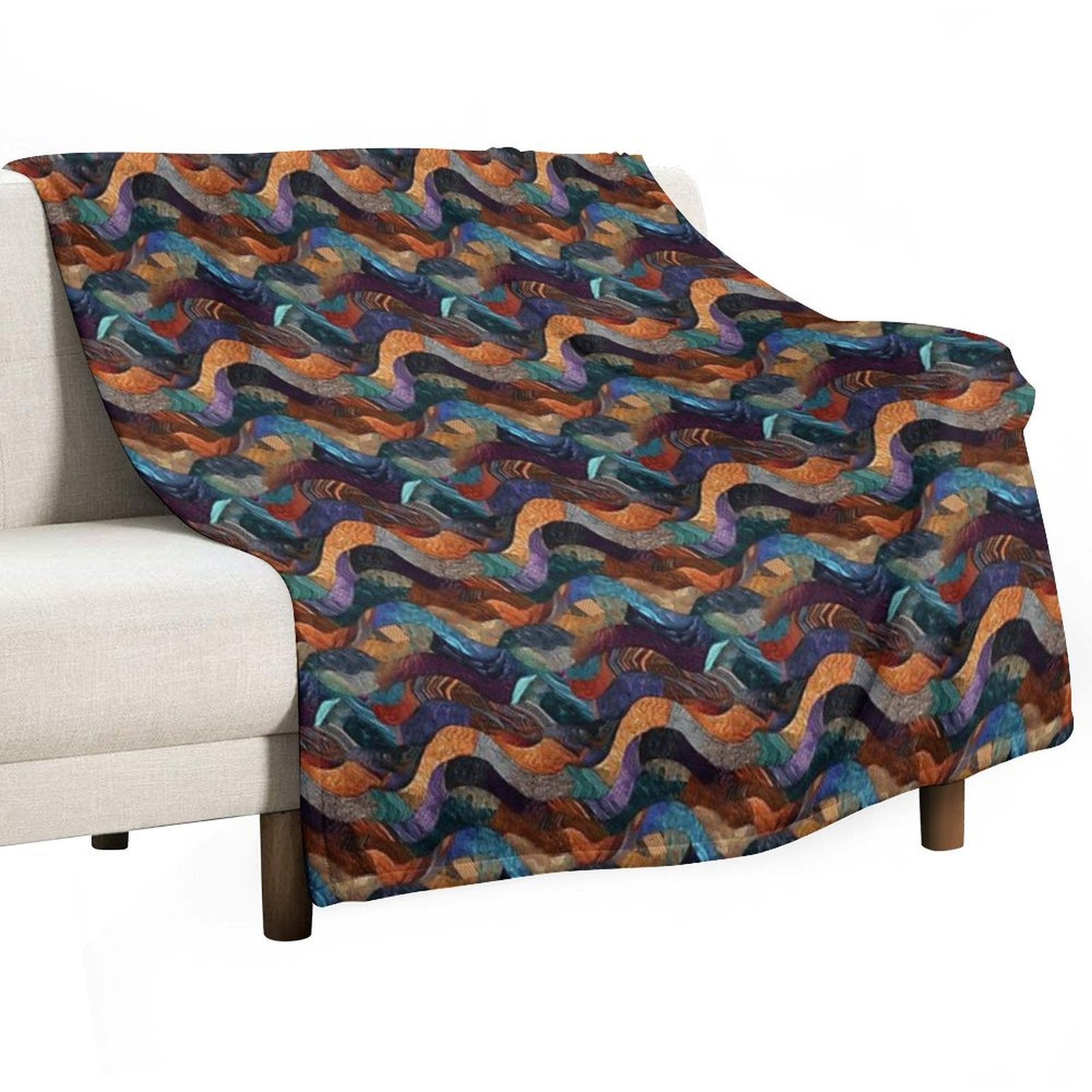 Textures Collage Pattern Anti-pilling Throw Blanket