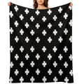 Swiss Cross Pattern Plush Throw Blanket