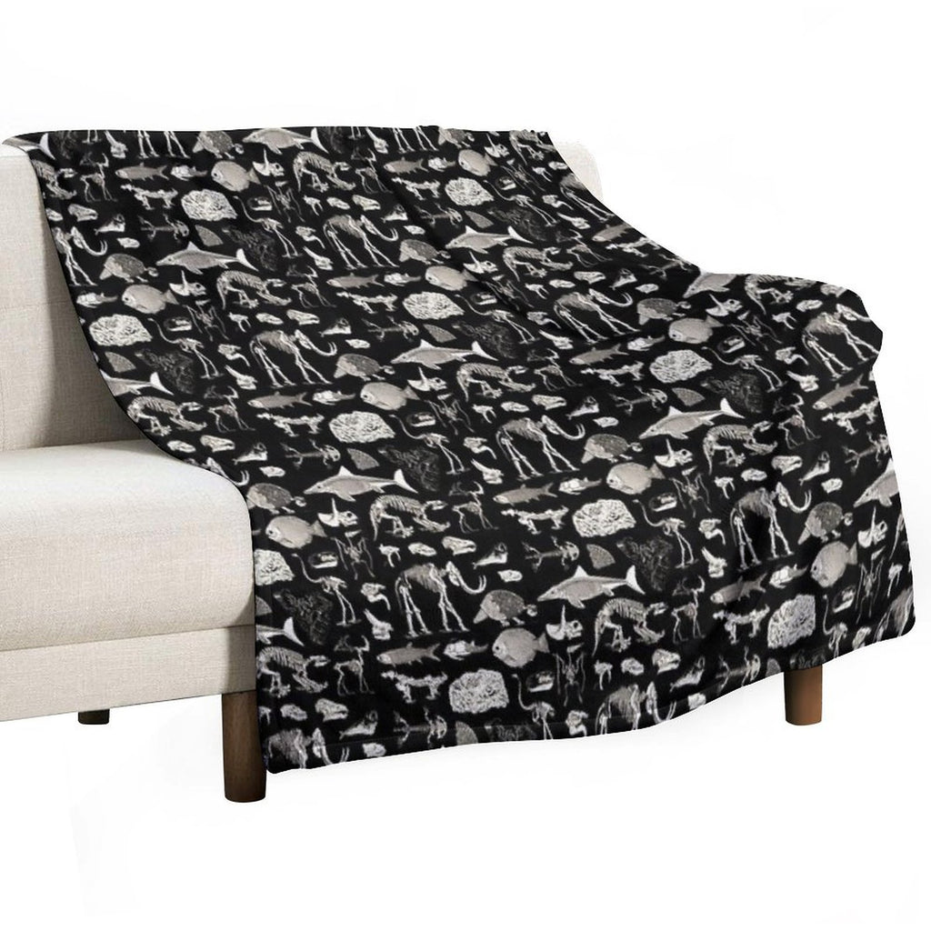 Paleontology Illustration Durable Throw Blanket