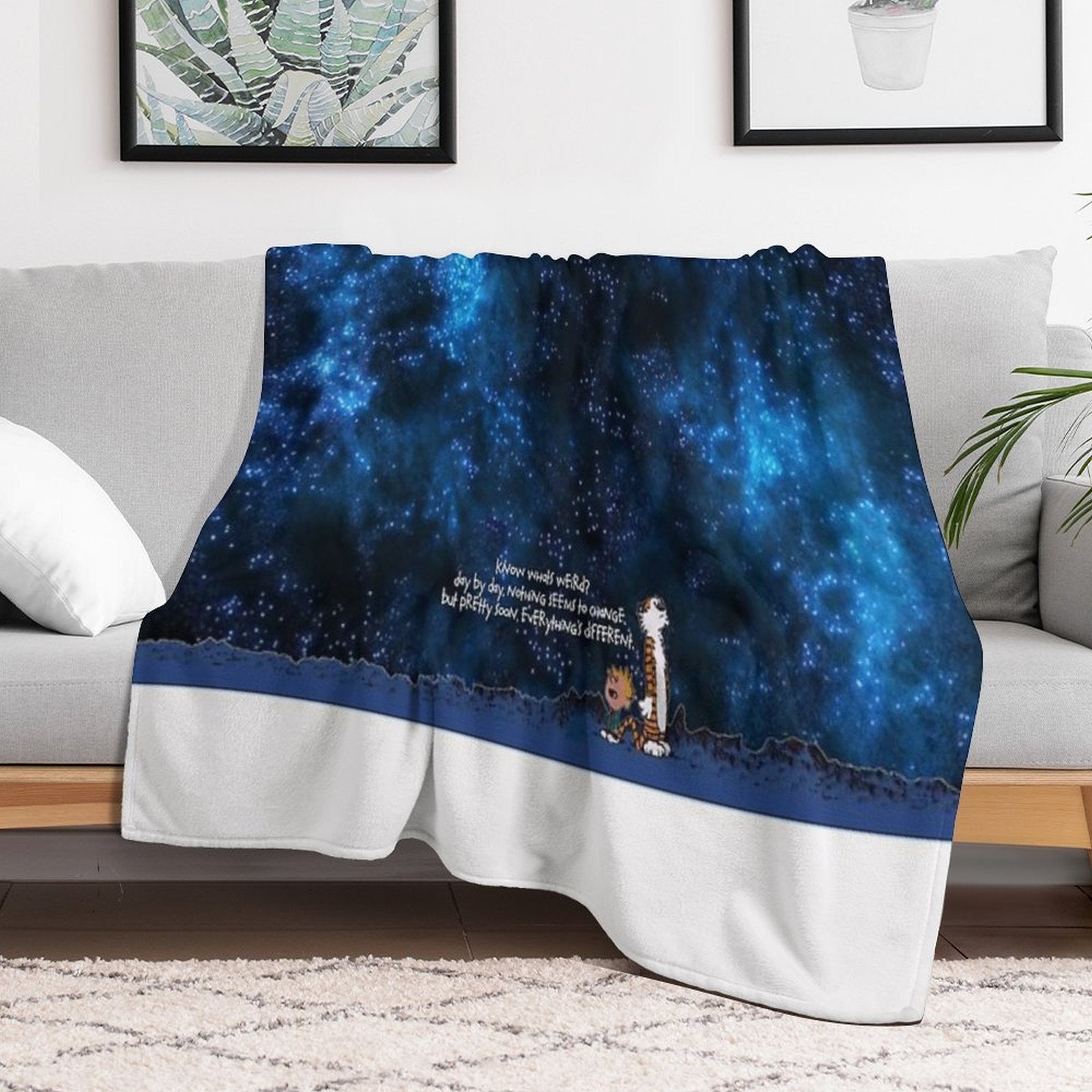 Calvin And Hobbs Space Travel-friendly Throw Blanket