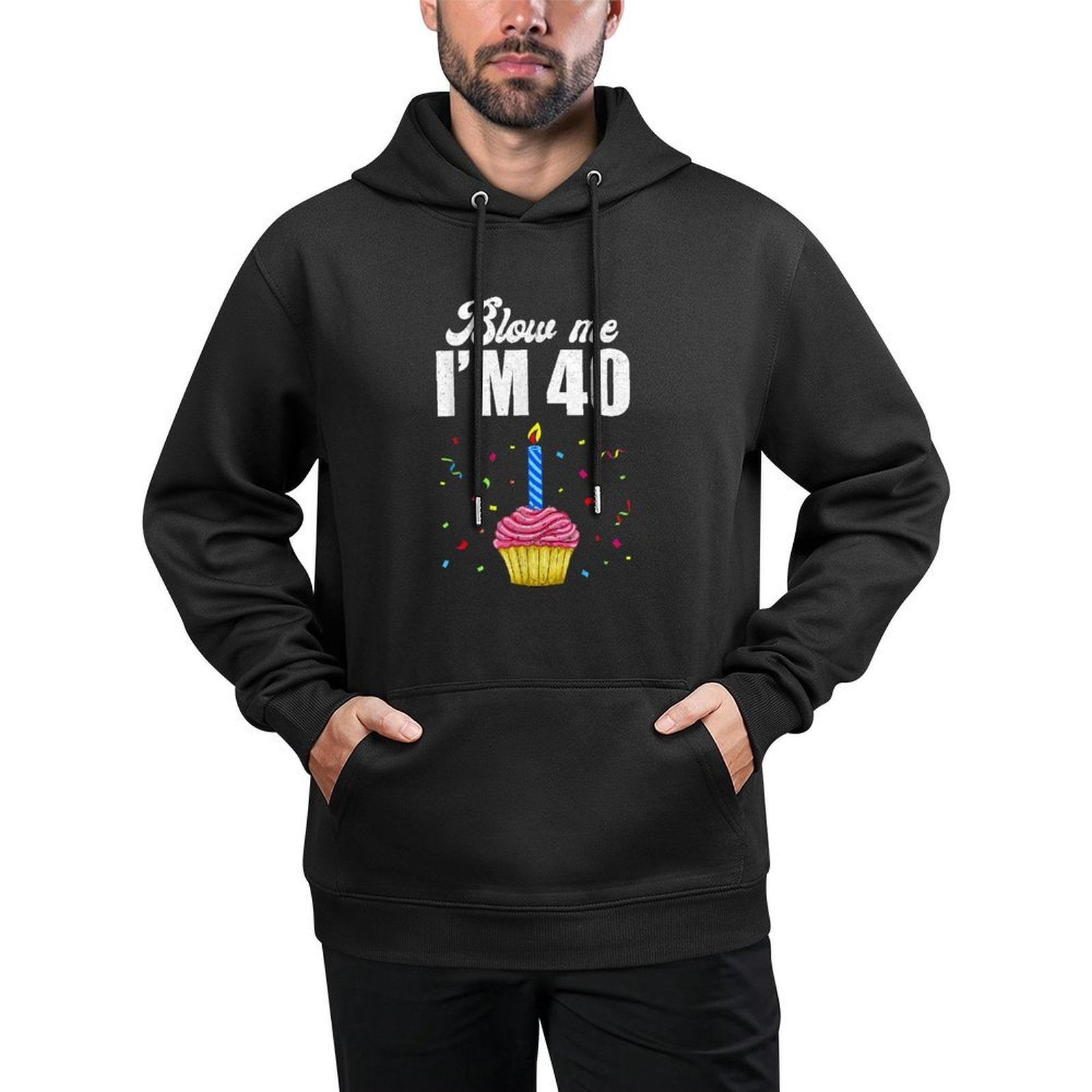 Blow Me I'm 40 Forty Funny 40Th Birthday Cake Candle Relaxed Fit Hoodie