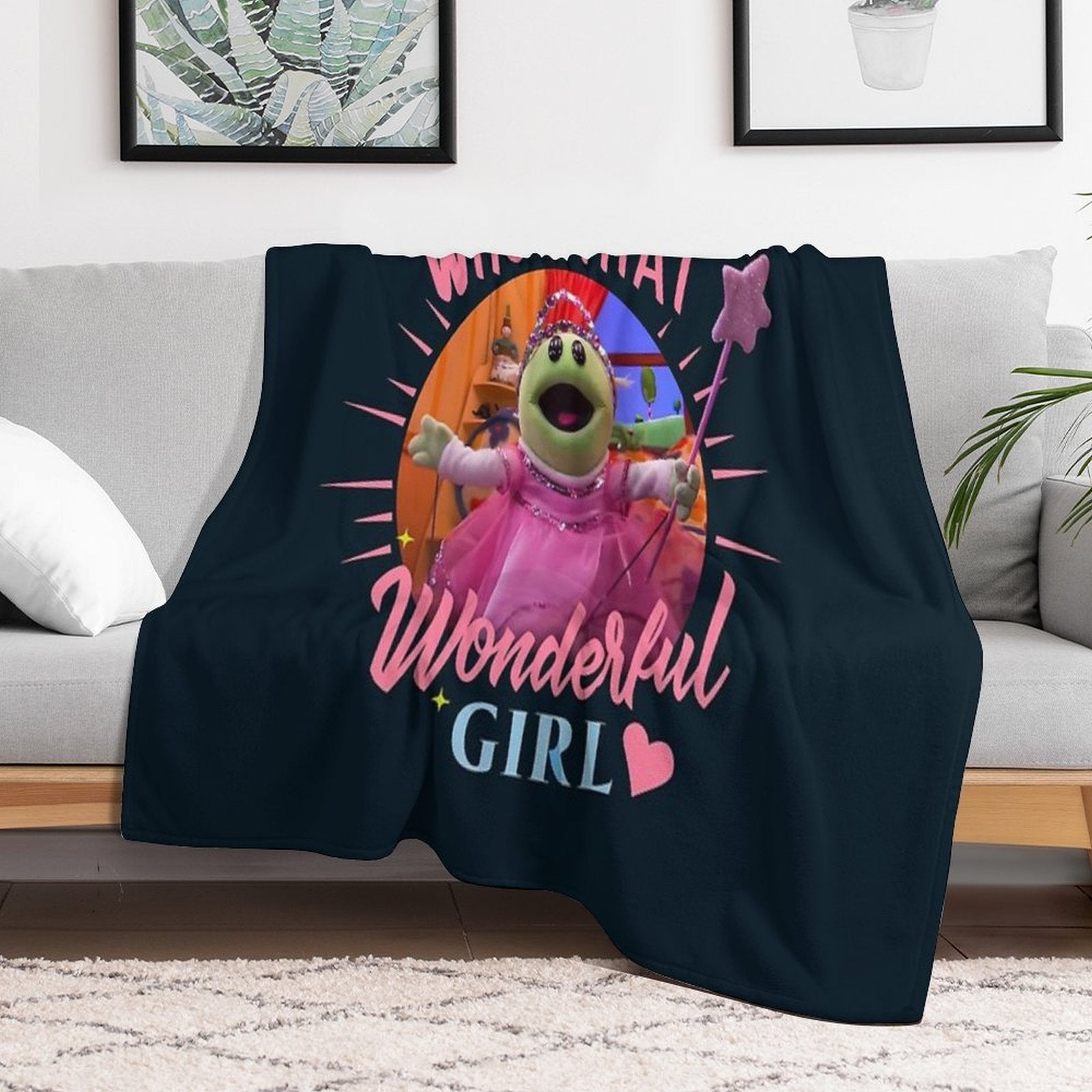 Nanalan Who's That Wonderful Girl - Kids' Show Monster Fun! Wrinkle-free Throw Blanket