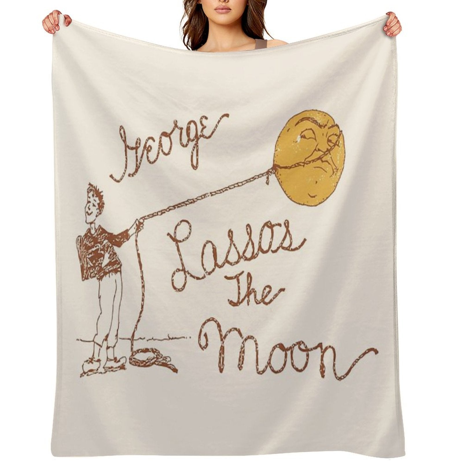 George Lassos The Moon Compact Throw Blanket