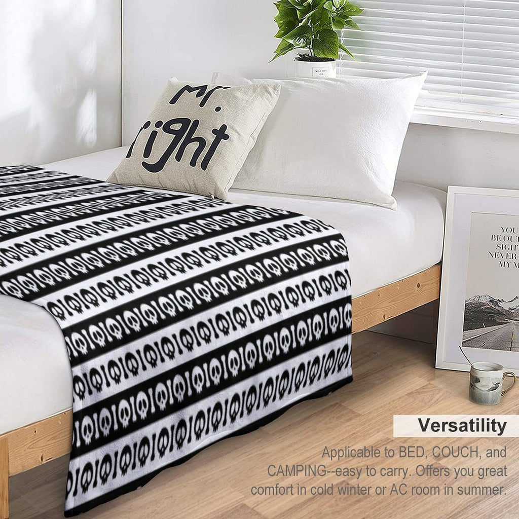 Skeleton Stripes - Black And White Easy Care Throw Blanket