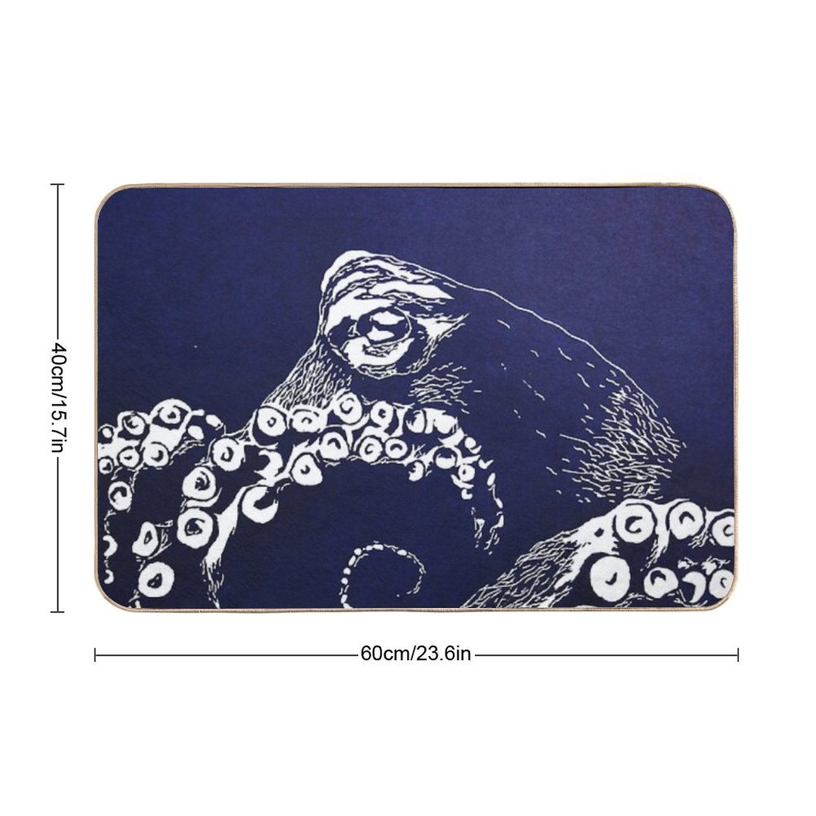 Blue Octopus  Anti-Trip Bath Mat