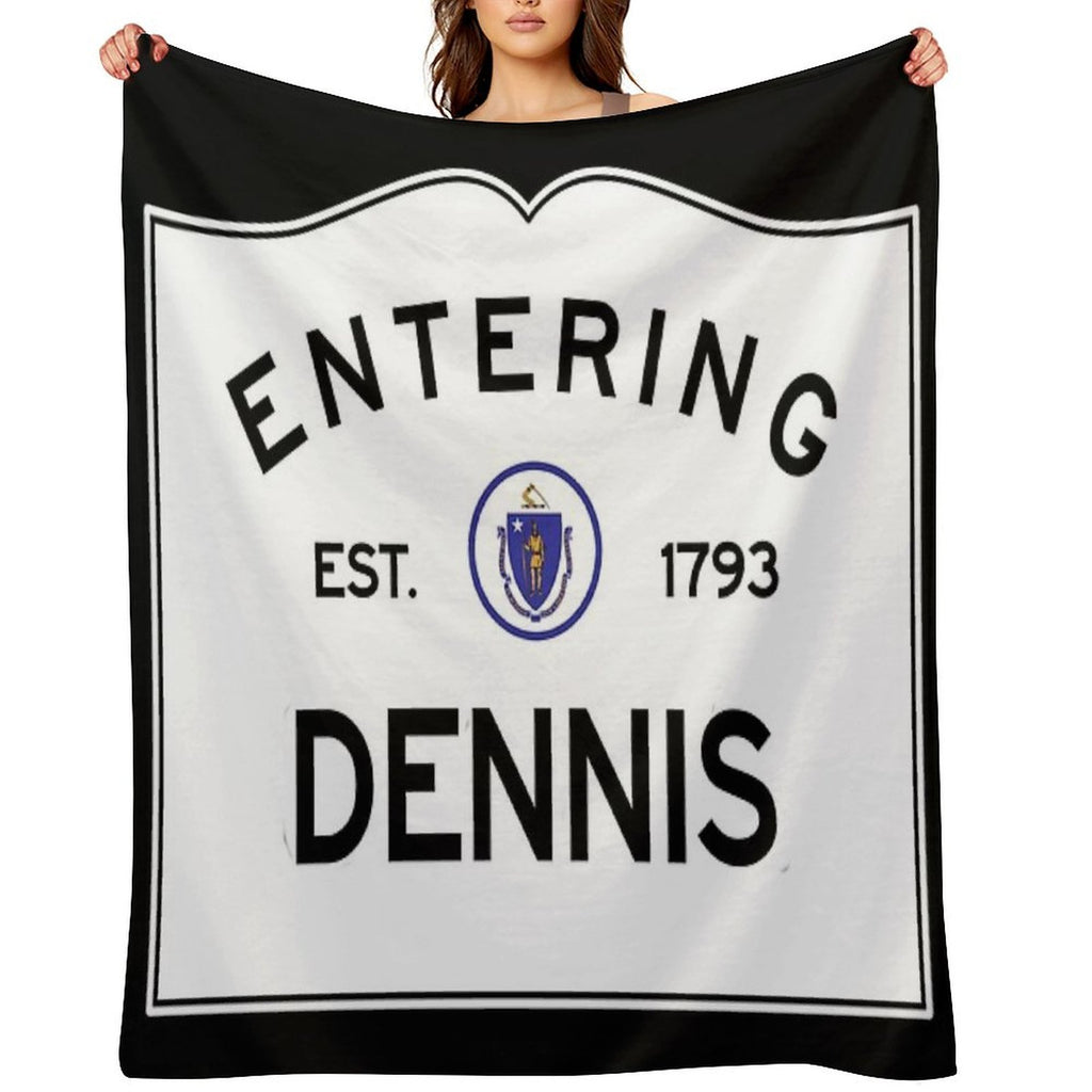 Entering Dennis - Commonwealth of Massachusetts Road Sign Multi-functional Throw Blanket