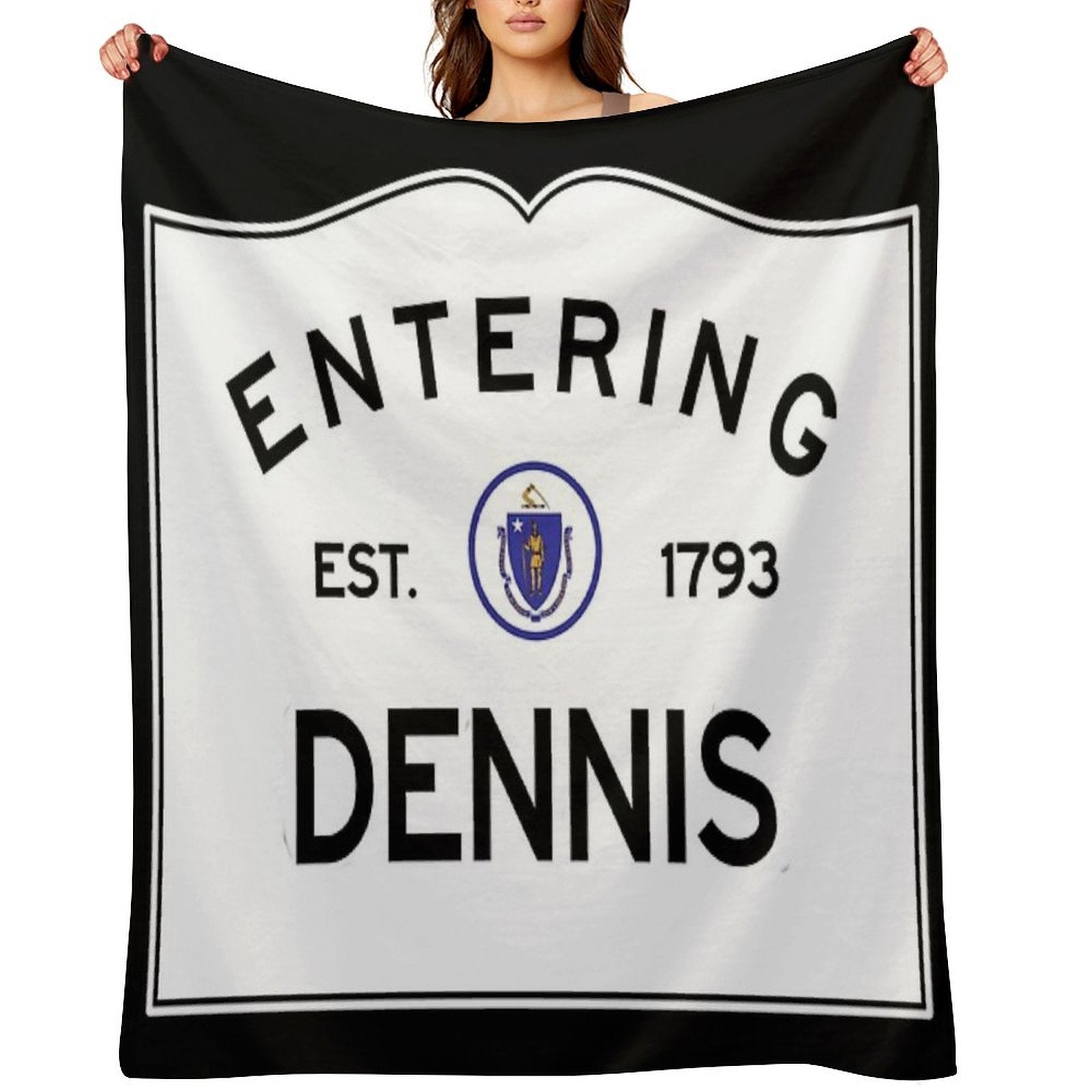 Entering Dennis - Commonwealth of Massachusetts Road Sign Multi-functional Throw Blanket