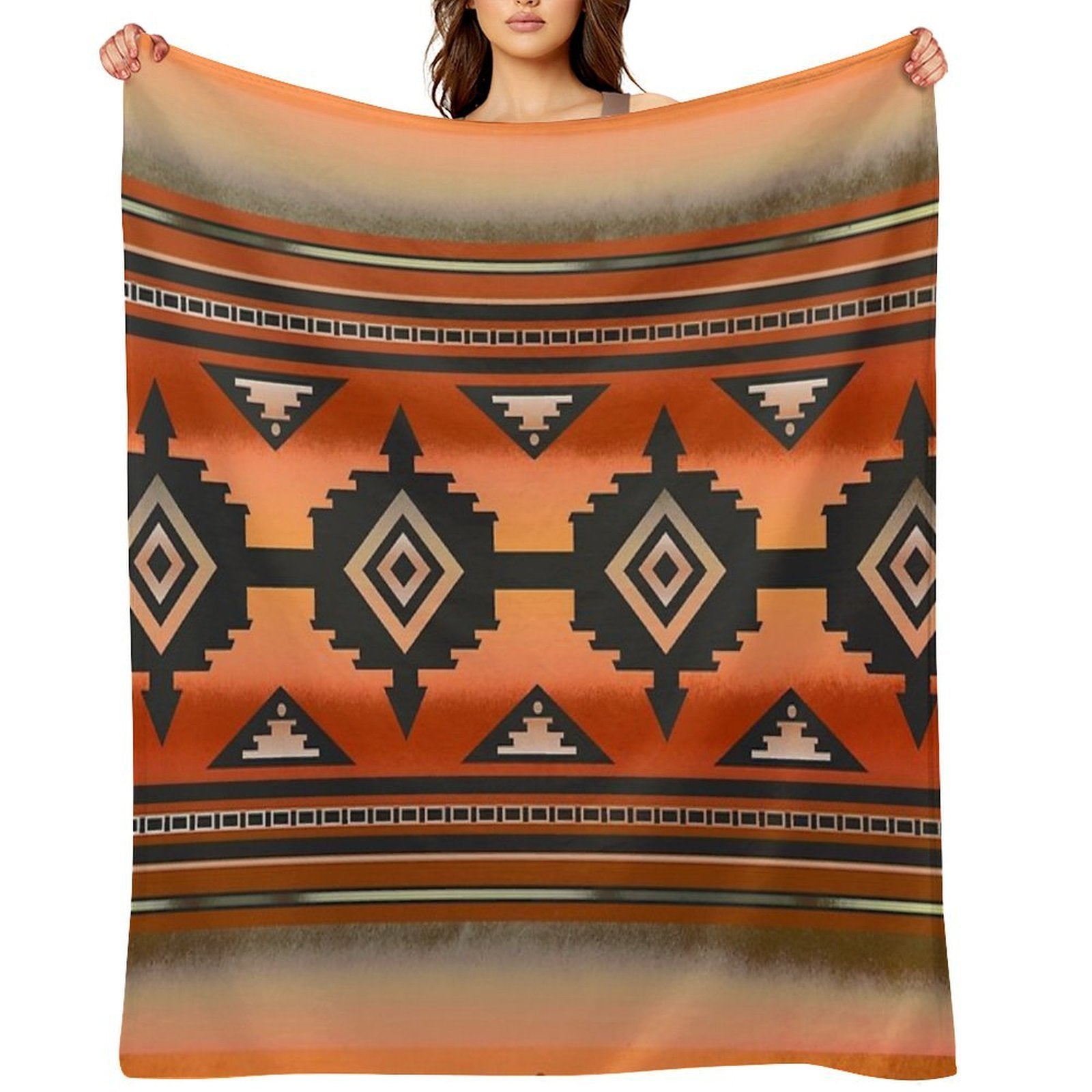Canyon  Navajo Rust Travel-friendly Throw Blanket