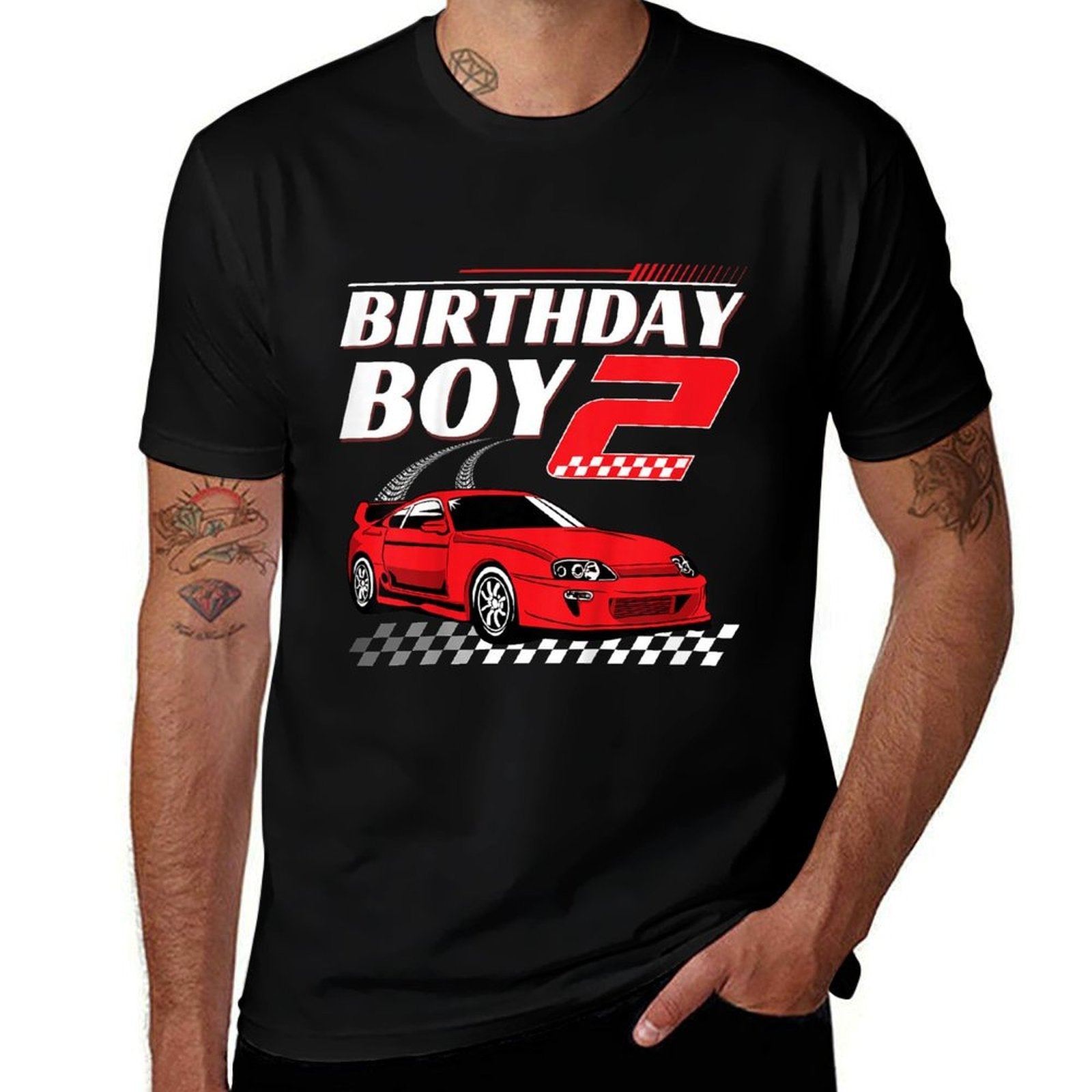 Kids Birthday Boy 2 Years Race Car 2nd Birthday Racing Car  Affordable Price T-Shirt