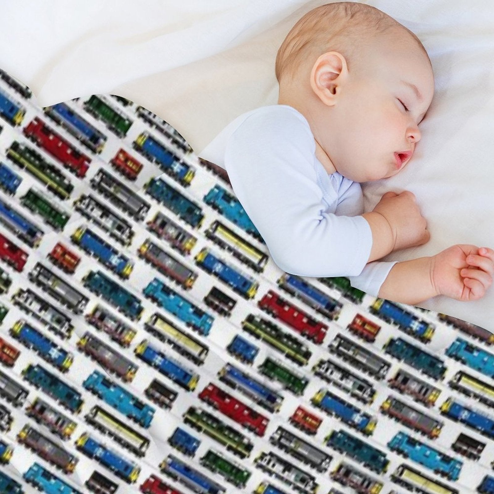 Diesel Locomotive Print Sustainable Throw Blanket