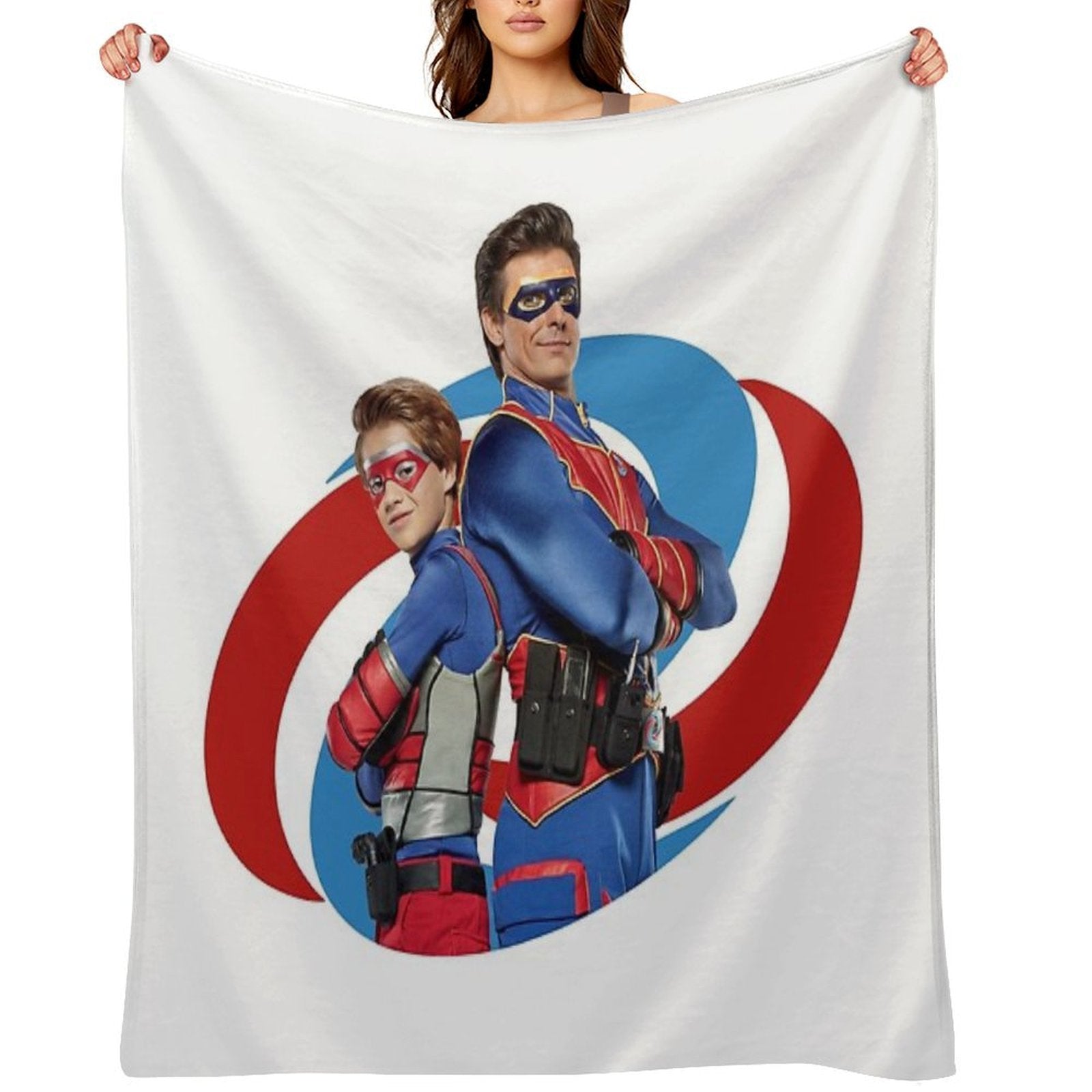 Captain Man And Kid Danger Sustainable Throw Blanket