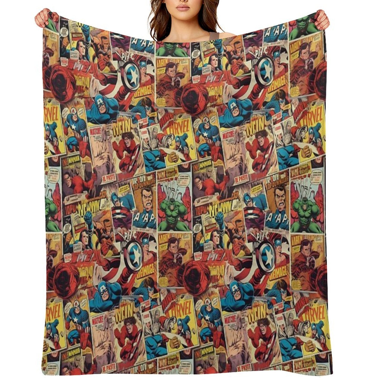 Vintage Comic Pattern Lightweight Throw Blanket