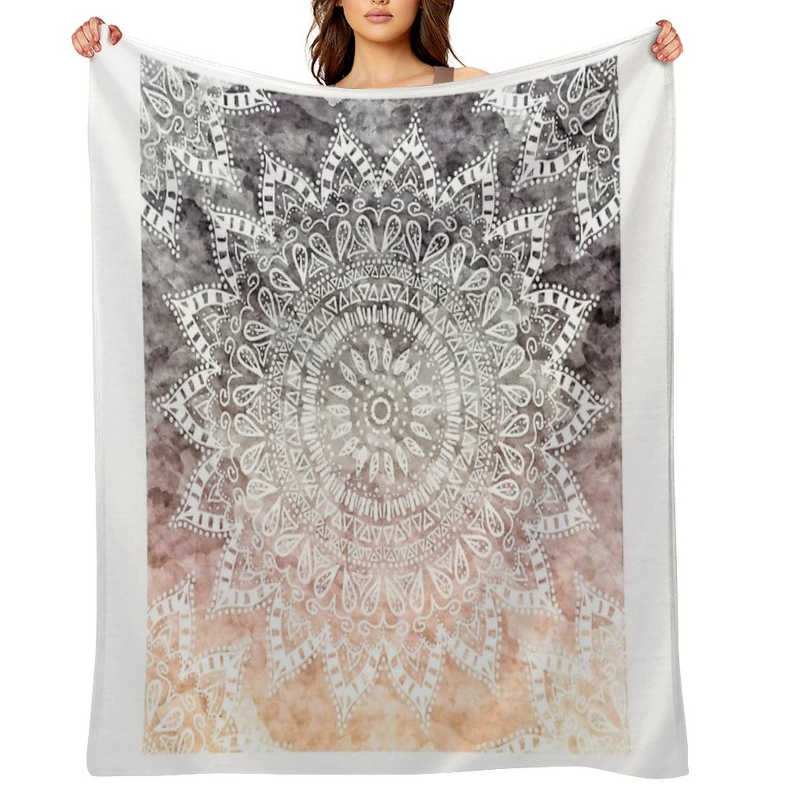 BOHEMIAN HYGGE MANDALA Durable Throw Blanket