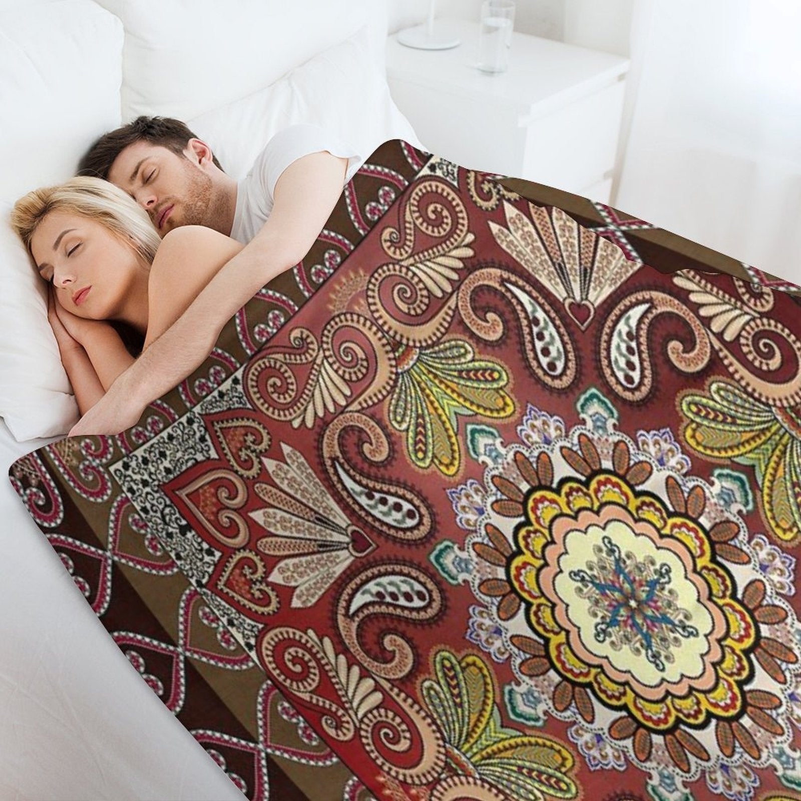 Mediterranean Mosaic Tiles  Azulejos Plush Throw Blanket