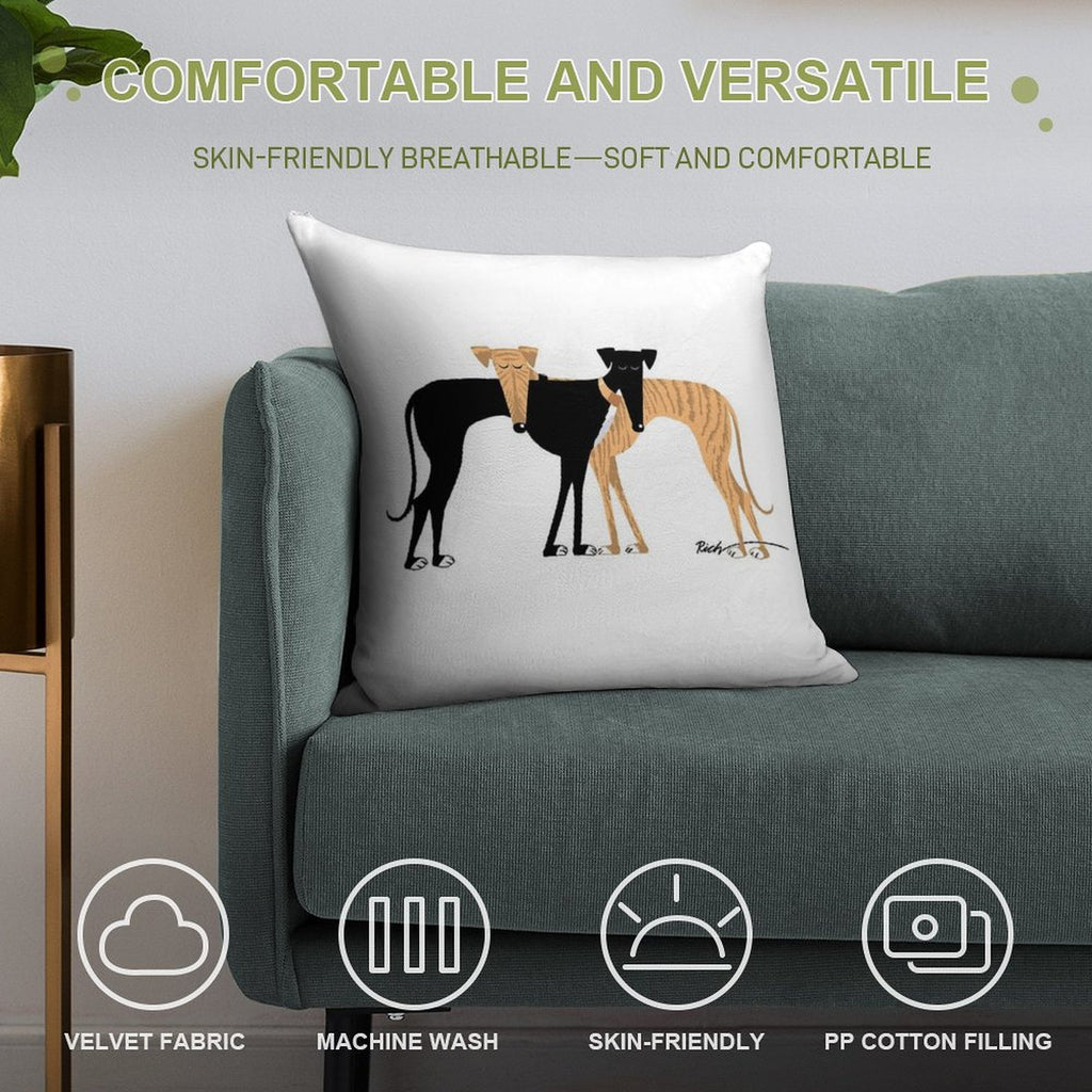 Head Rest Brindle Hound Soft Style Accent Throw Pillow