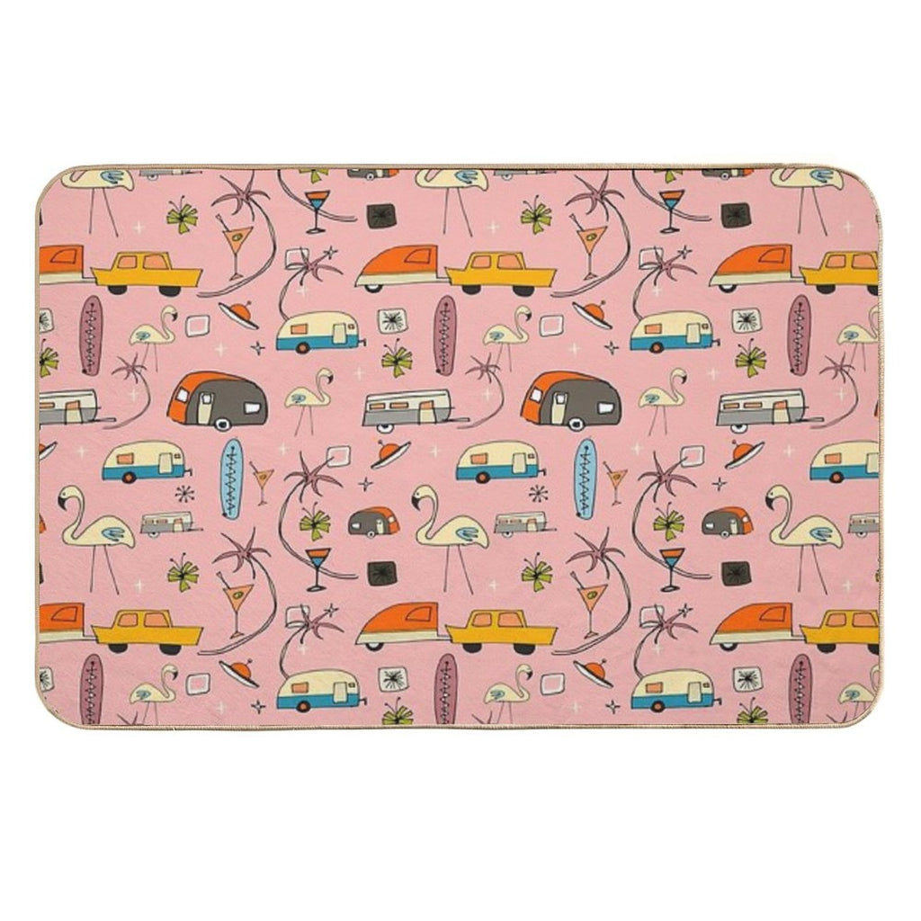 Vintage Kitsch Pink #midcentury  Easy Maintenance Bath Mat