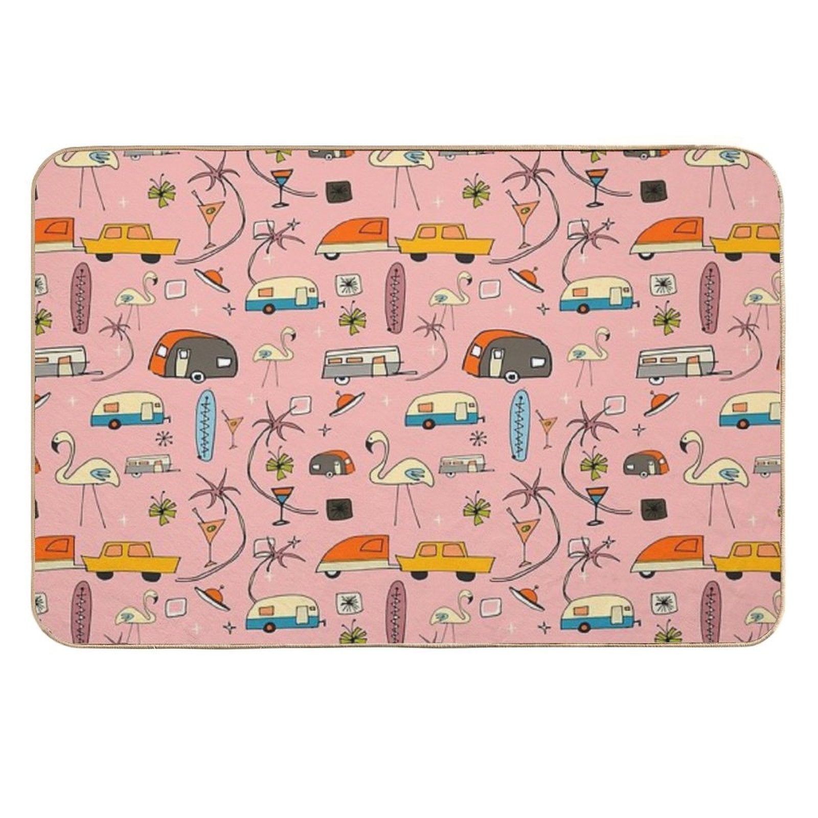 Vintage Kitsch Pink #midcentury  Easy Maintenance Bath Mat
