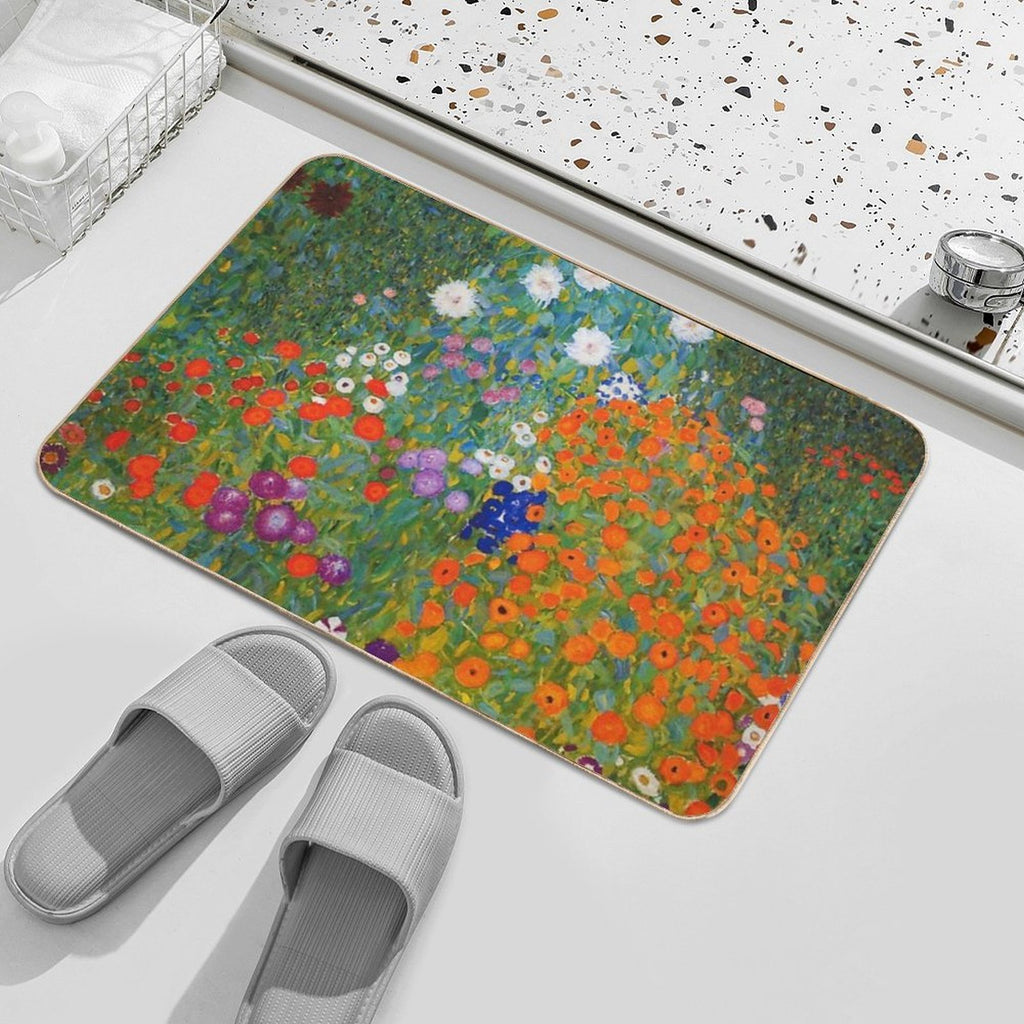 FLOWER GARDEN  by  GUSTAV KLIMT  Easy To Clean Bath Mat