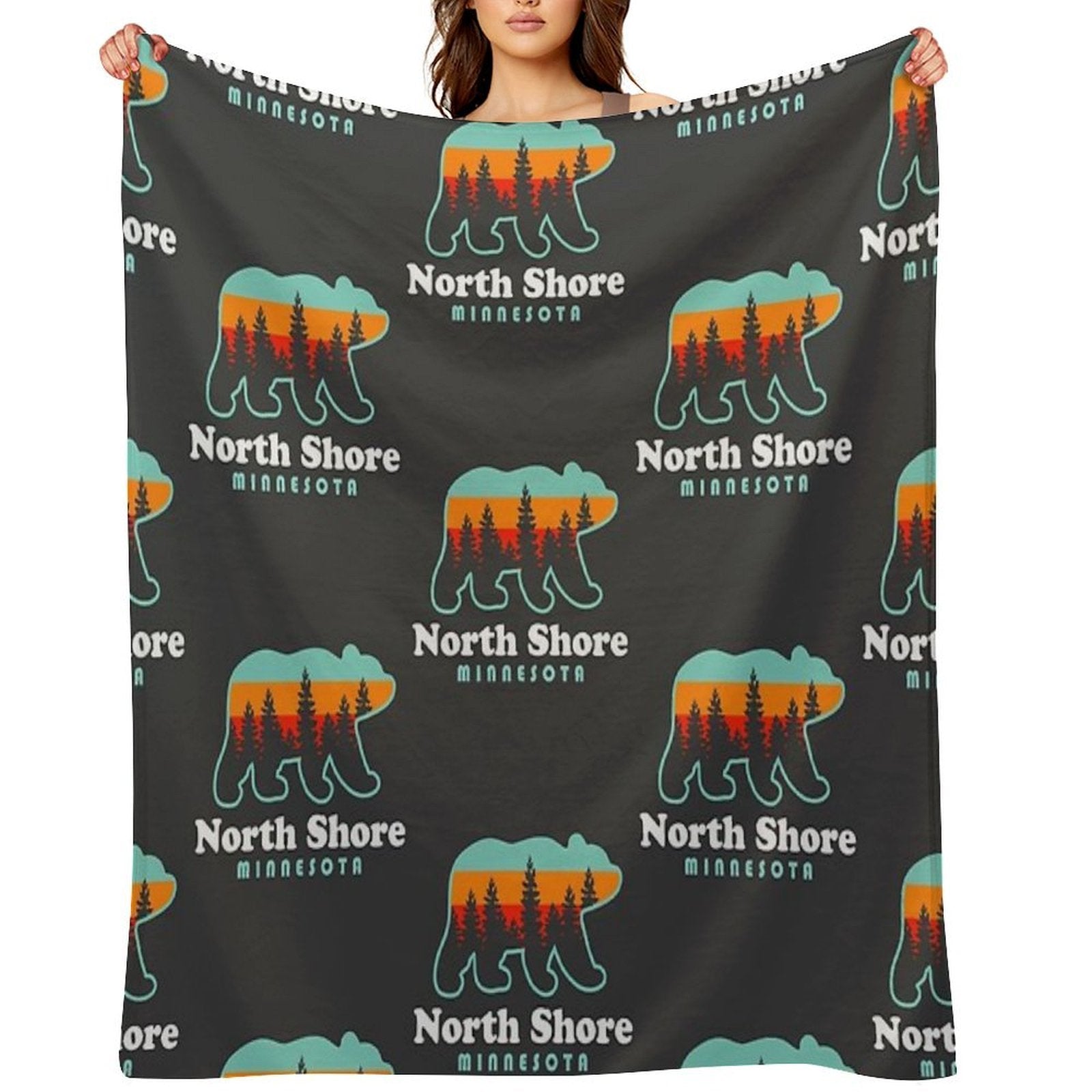 North Shore Minnesota Lake Superior Duluth MN Versatility Throw Blanket