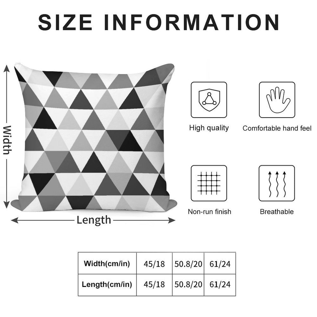 Triangles in Black, Grey And White Soft Warmth Comfort Throw Pillow